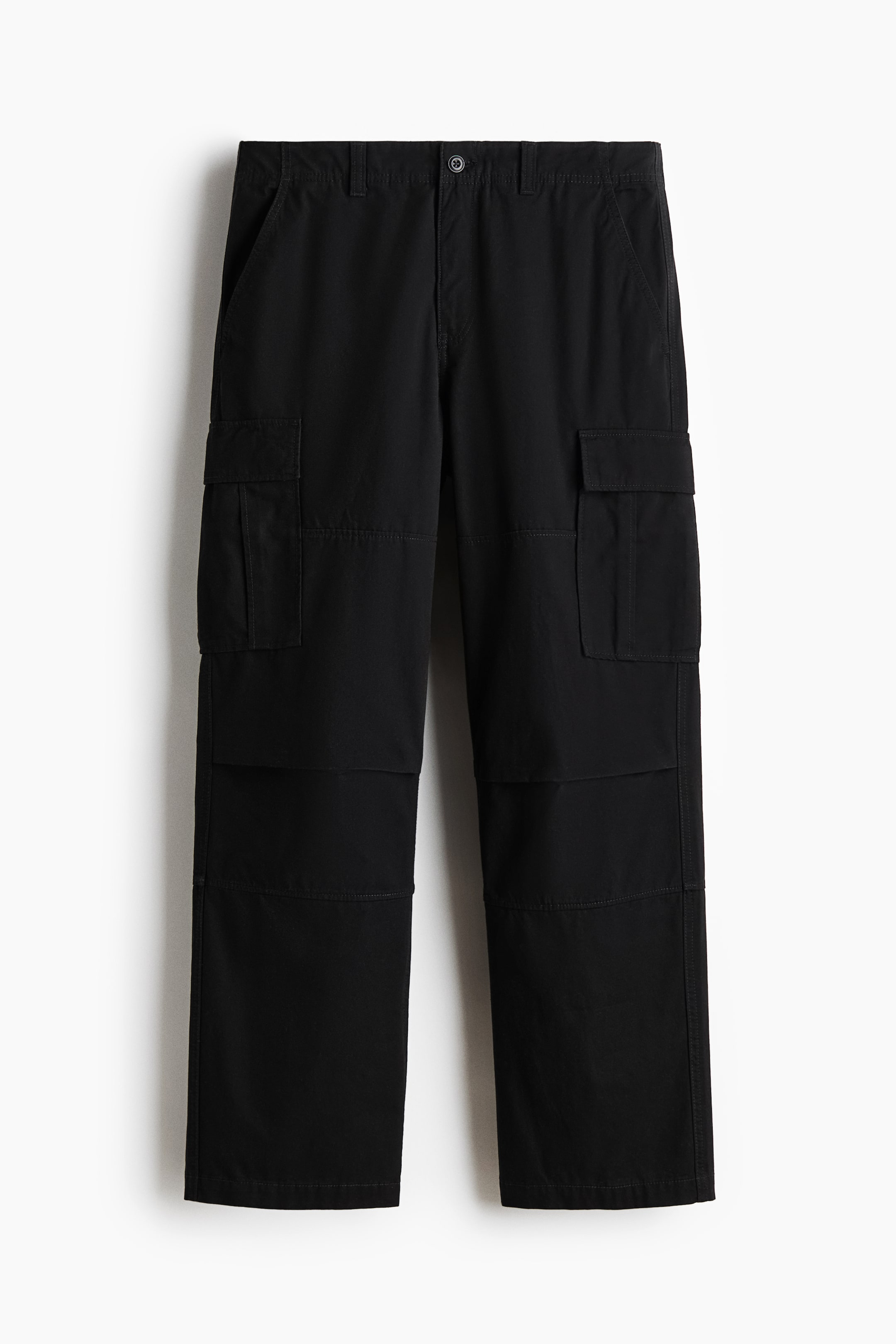 View larger image: Relaxed-Fit Cotton Cargo Pants - Black - Men | H&M US 5