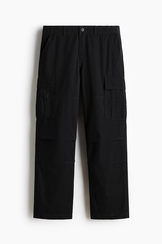 Relaxed-Fit Cotton Cargo Pants - Black/Light beige/Dark khaki green/Khaki green - 1