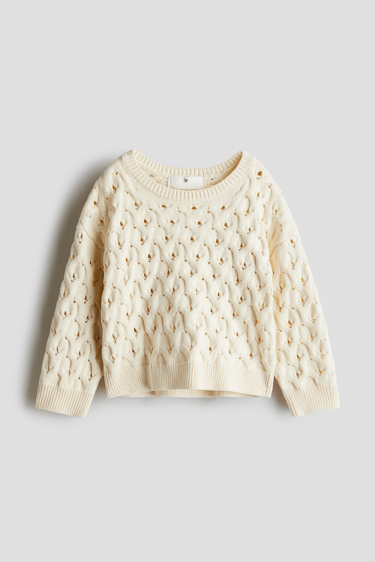 Hole Knit Sweater Cream Kids H M US