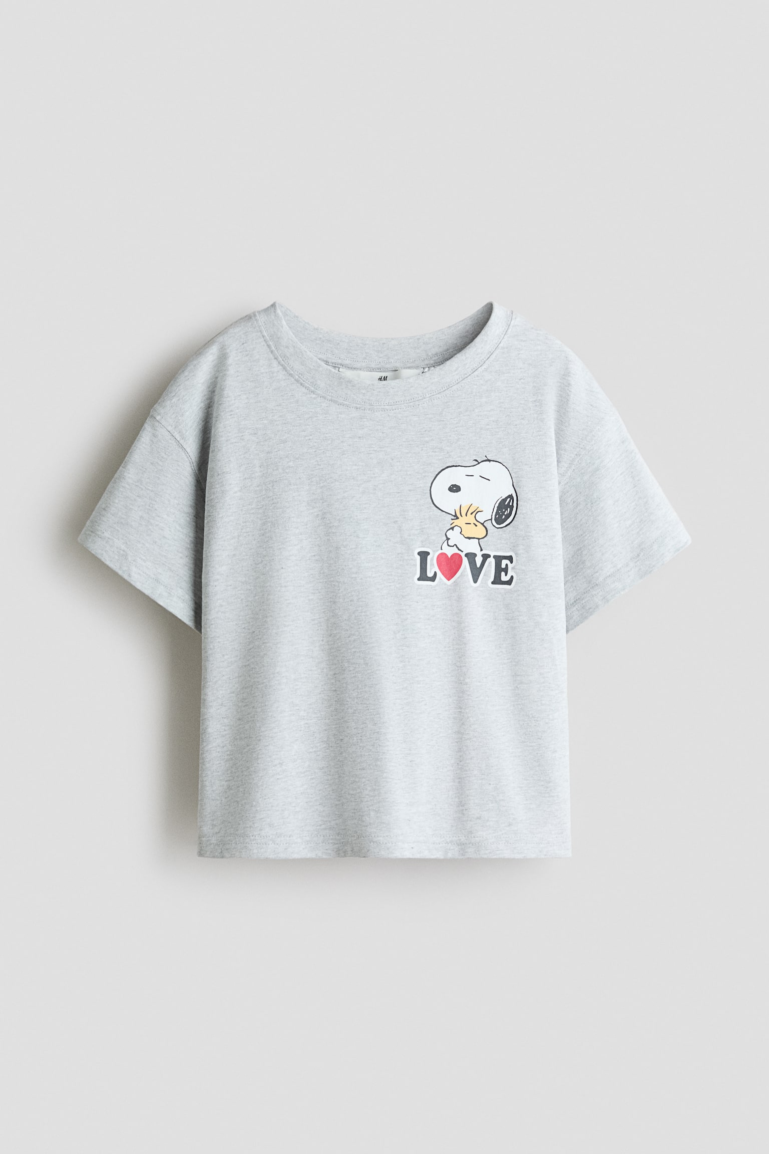 Baumwoll-T-Shirt mit Motivprint - Hellgraumeliert/Snoopy/Weiß/Lilo & Stitch/Hellrosa/Kuromi