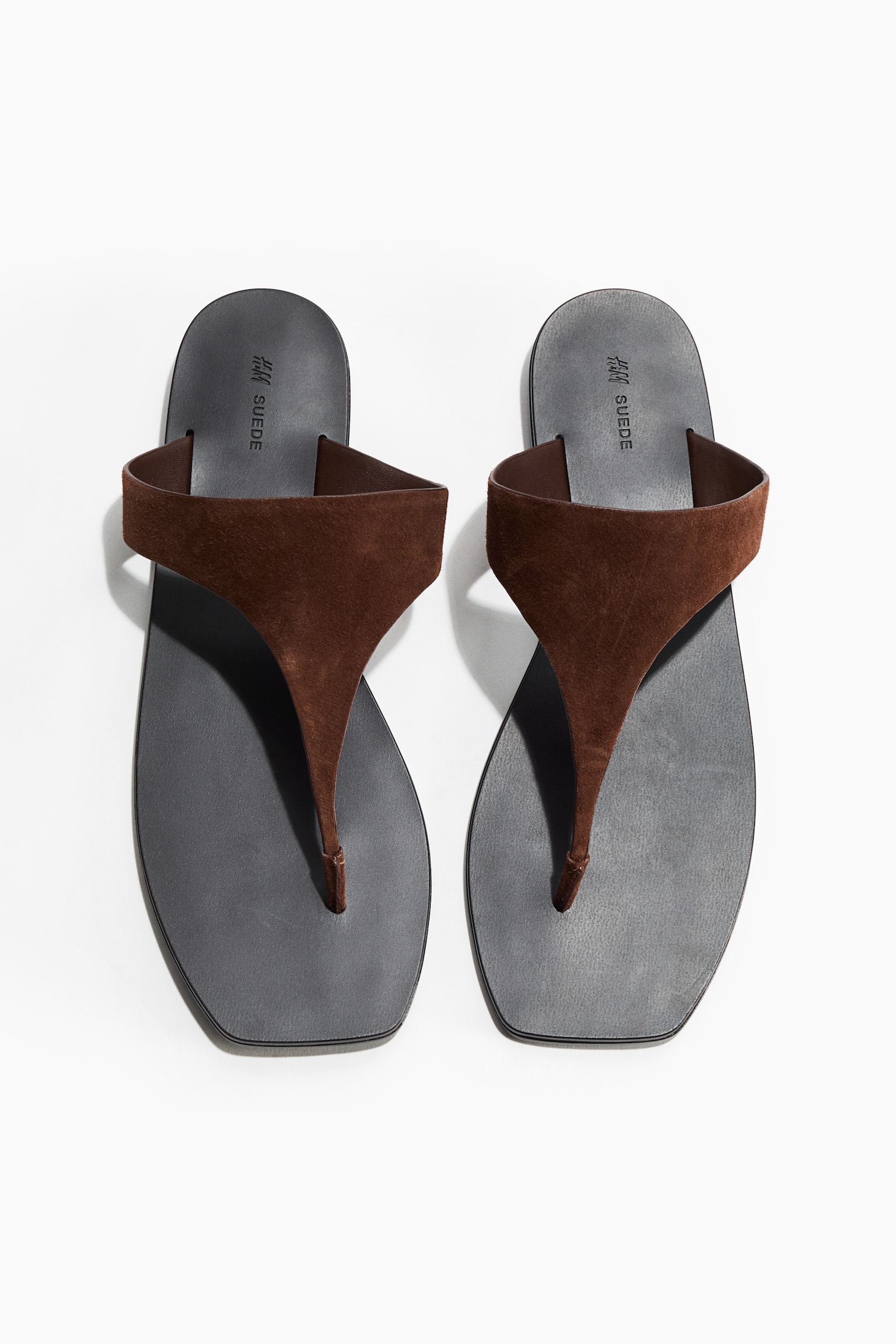 Leather sandals-Dark brown - 3
