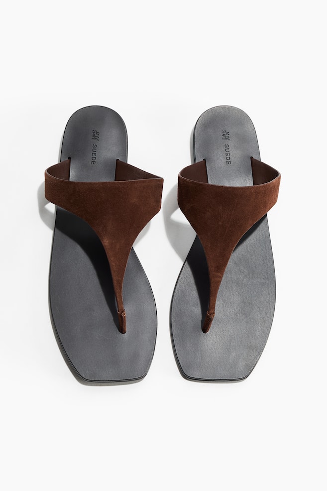 Sandales en cuir - Marron foncé/Beige/imitation léopard/Beige clair - 3