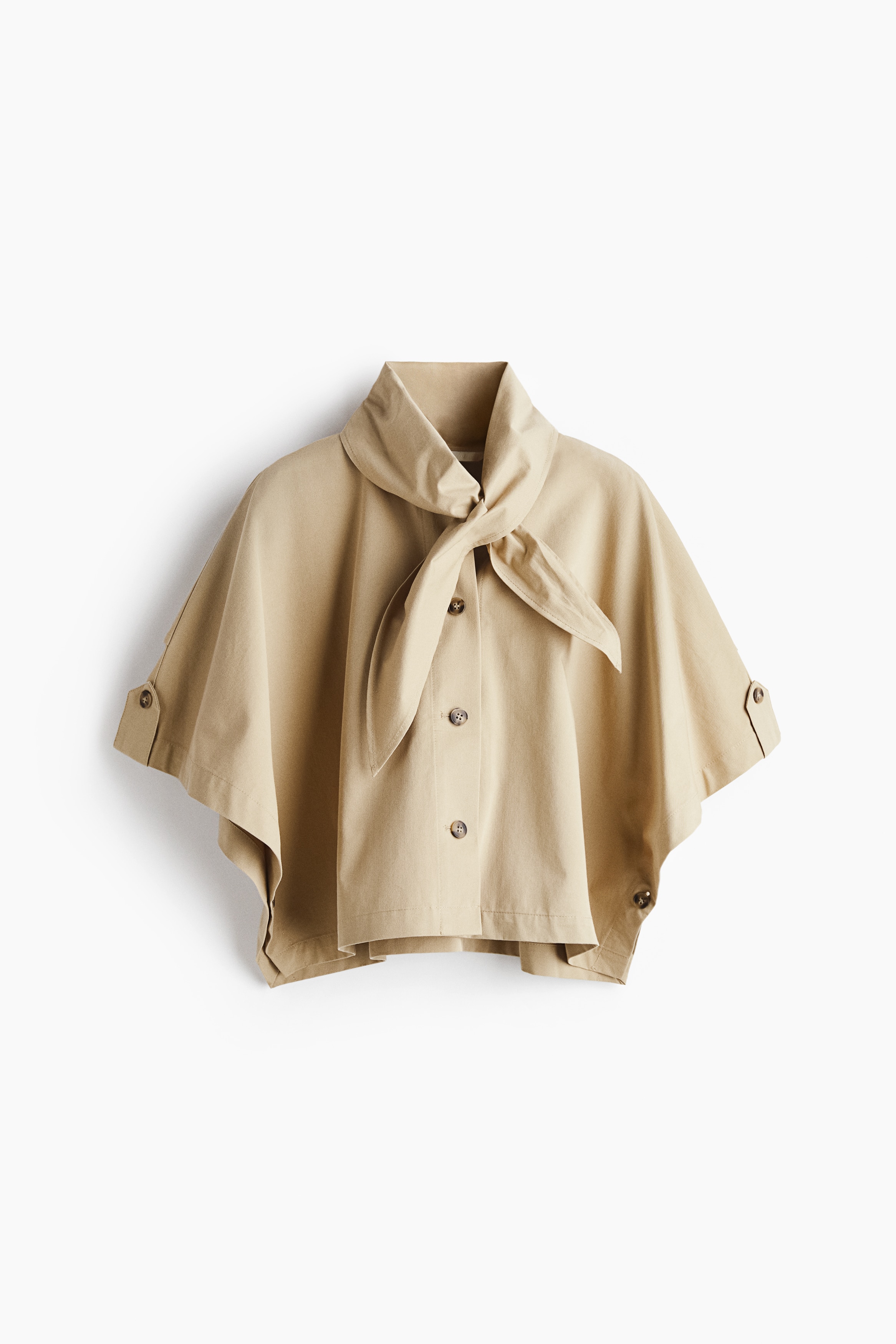 Scarf-detail trench cape - Light beige/Dark beige
