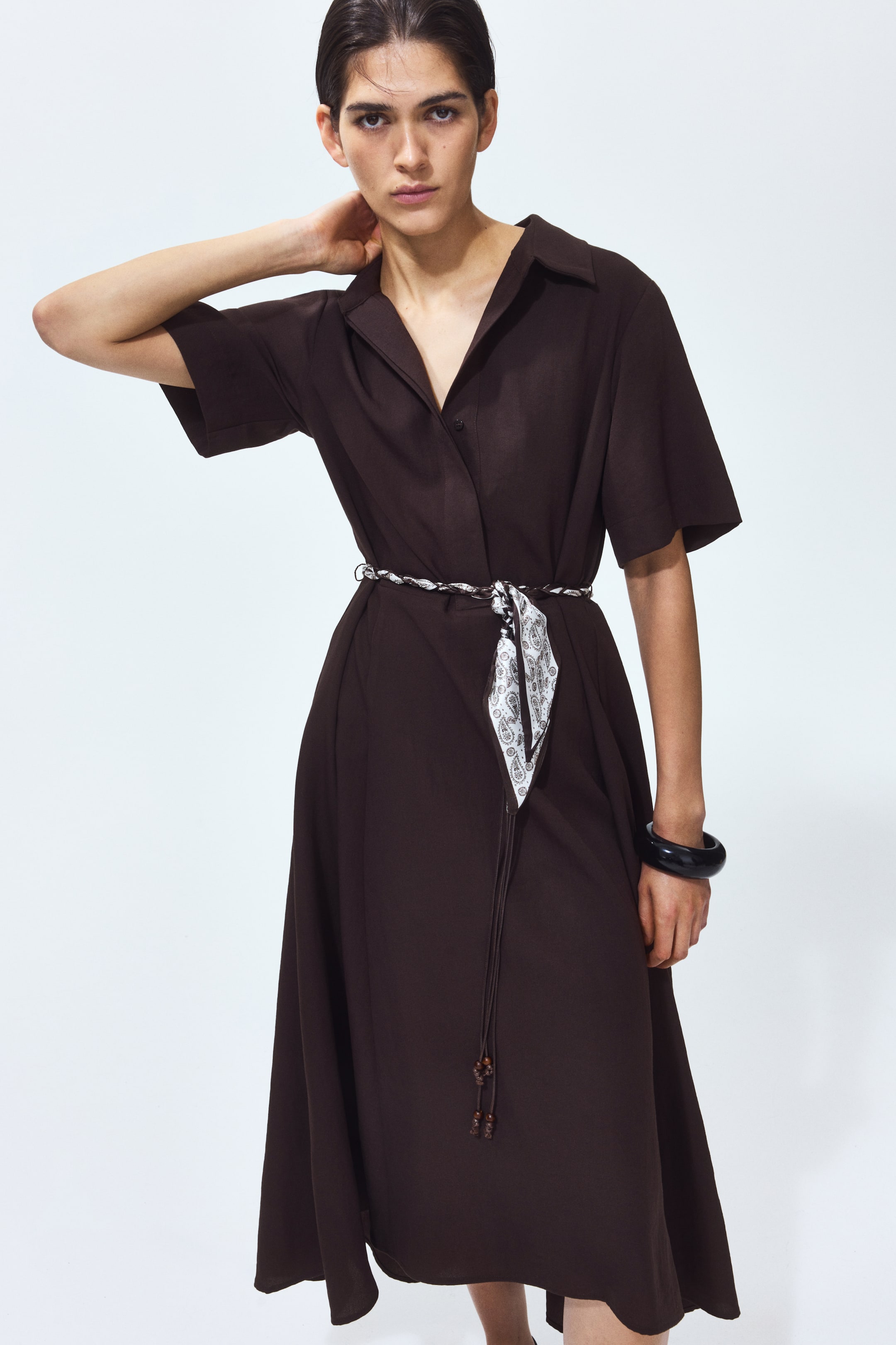 Tie-Belt Shirt Dress