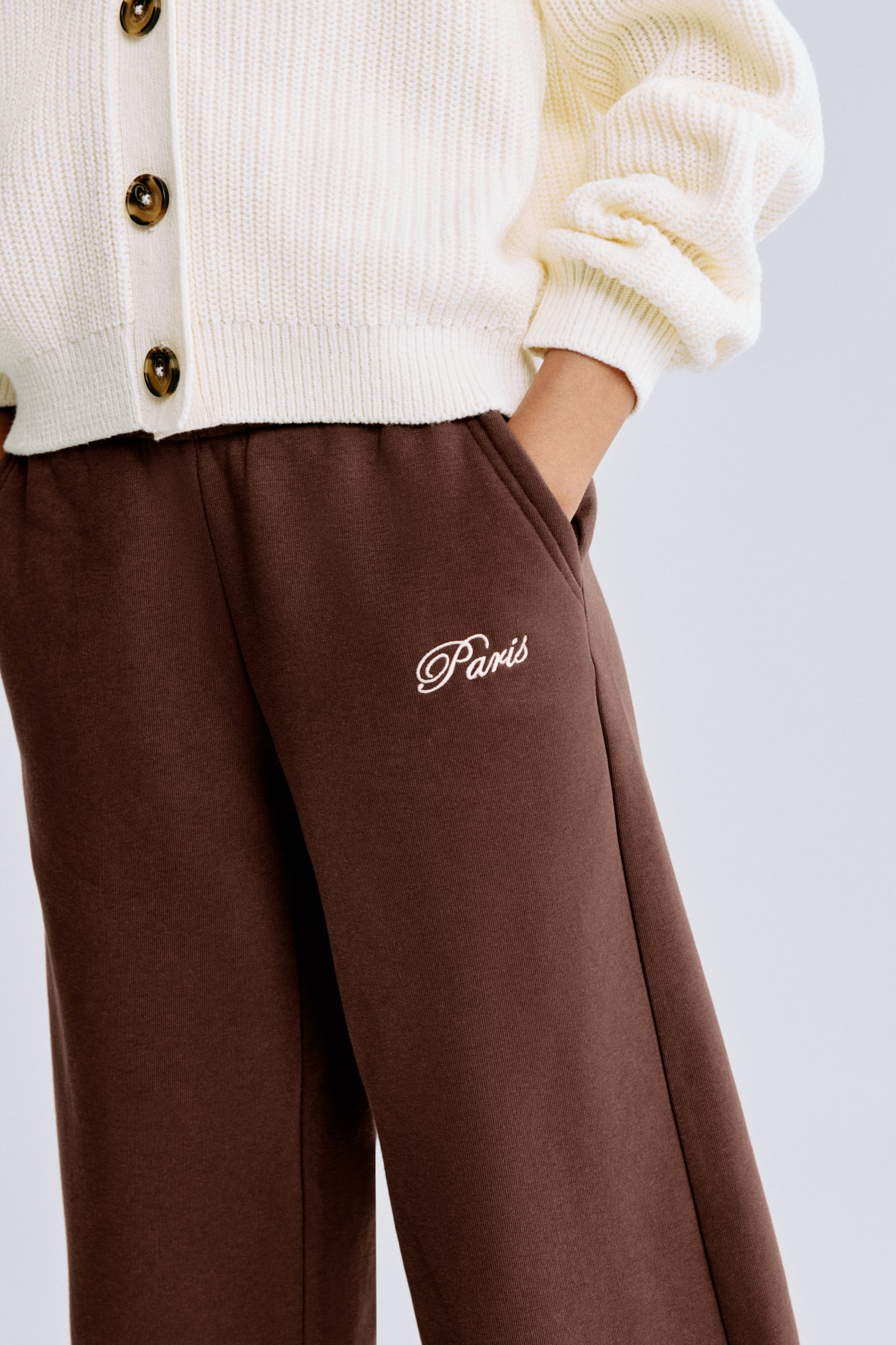 Straight sweatshirt joggers - Brown/Paris/Light blue/Bow - 3