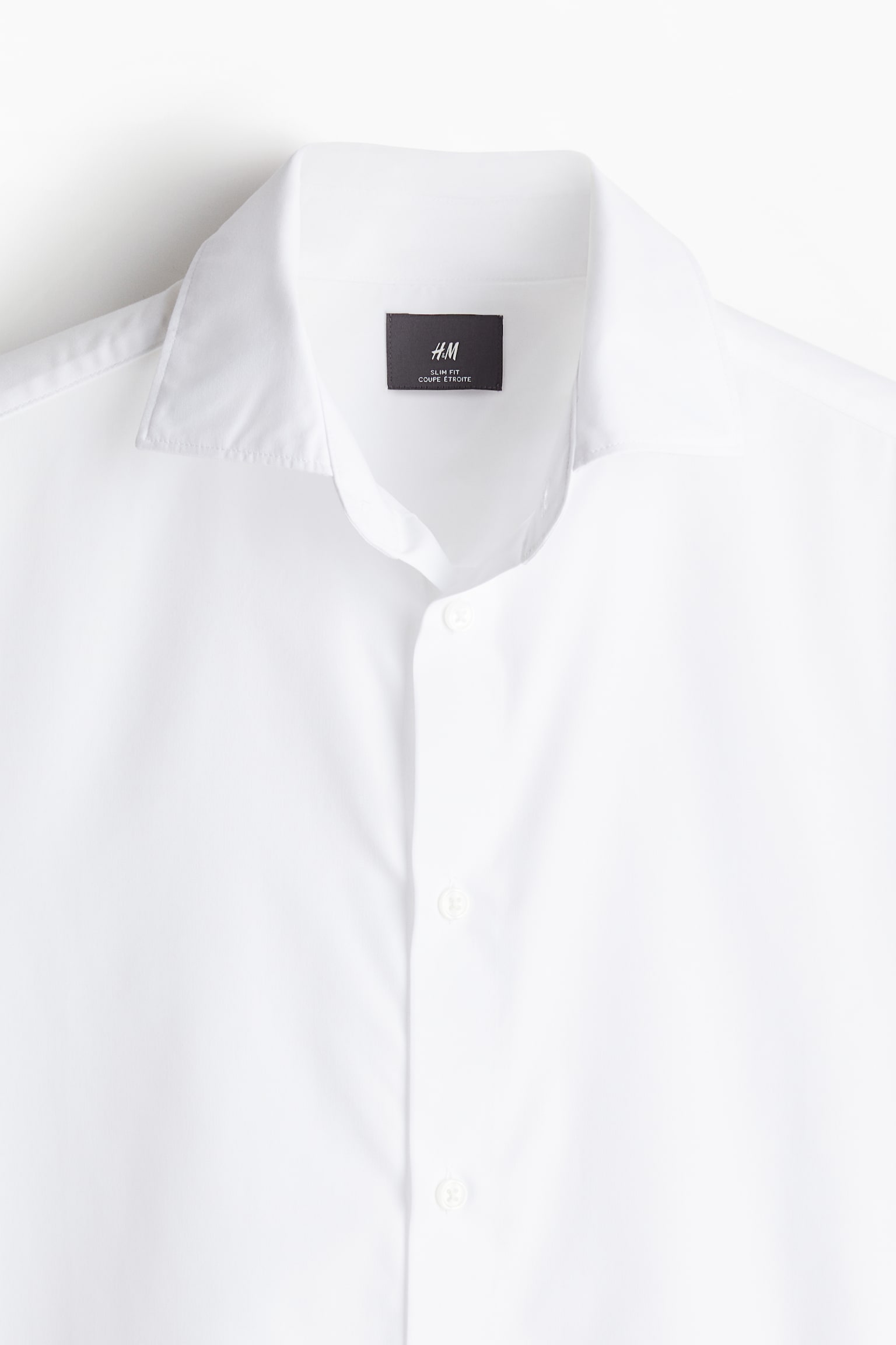 Slim Fit Easy-iron shirt - White/Navy blue - 4