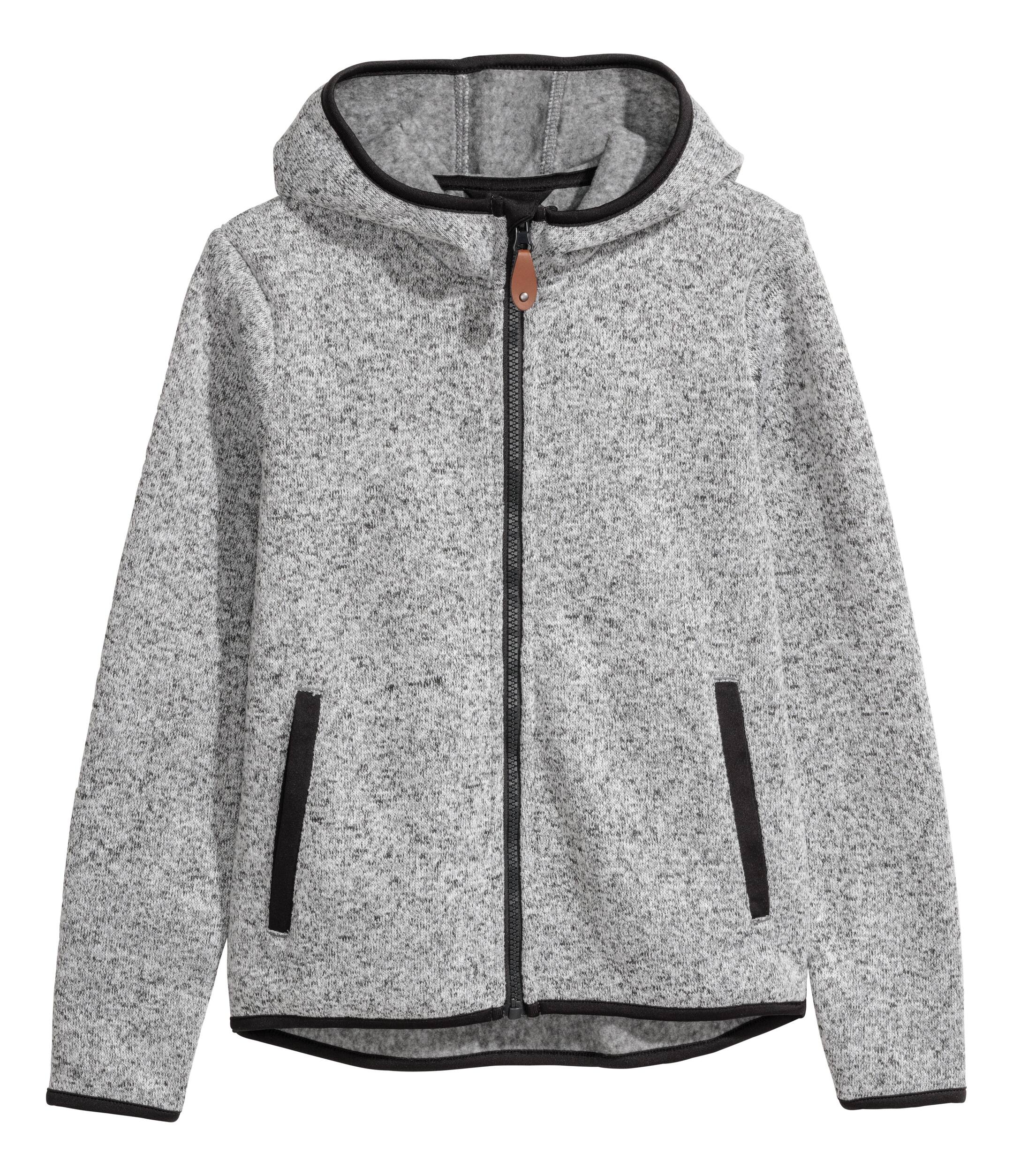 Näytä suurempi kuva: Fleeceneulehuppari - Harmaameleerattu - Kids | H&M FI 1