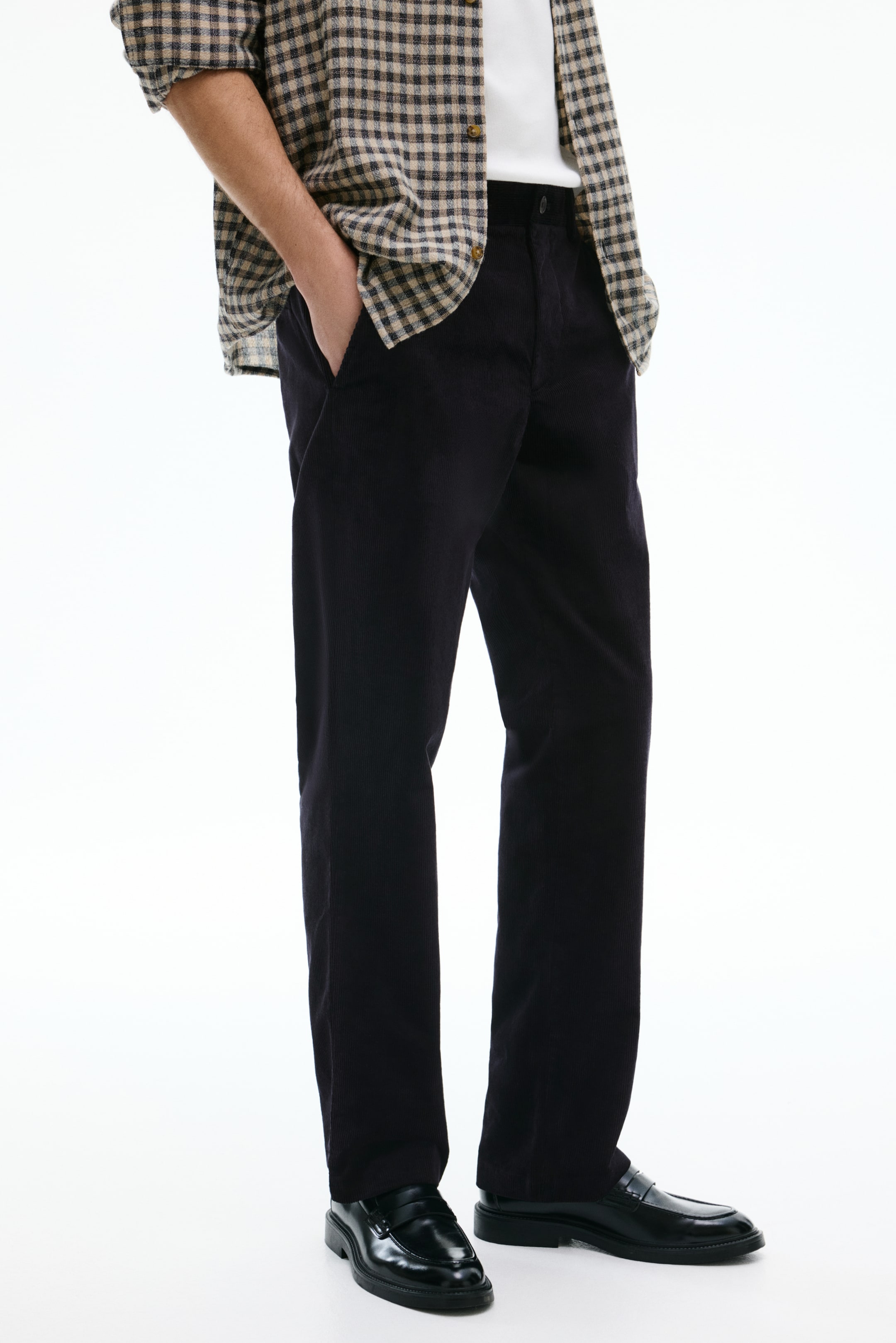 View larger image: Regular Fit Corduroy trousers - Dark blue - Men | H&M CA 2