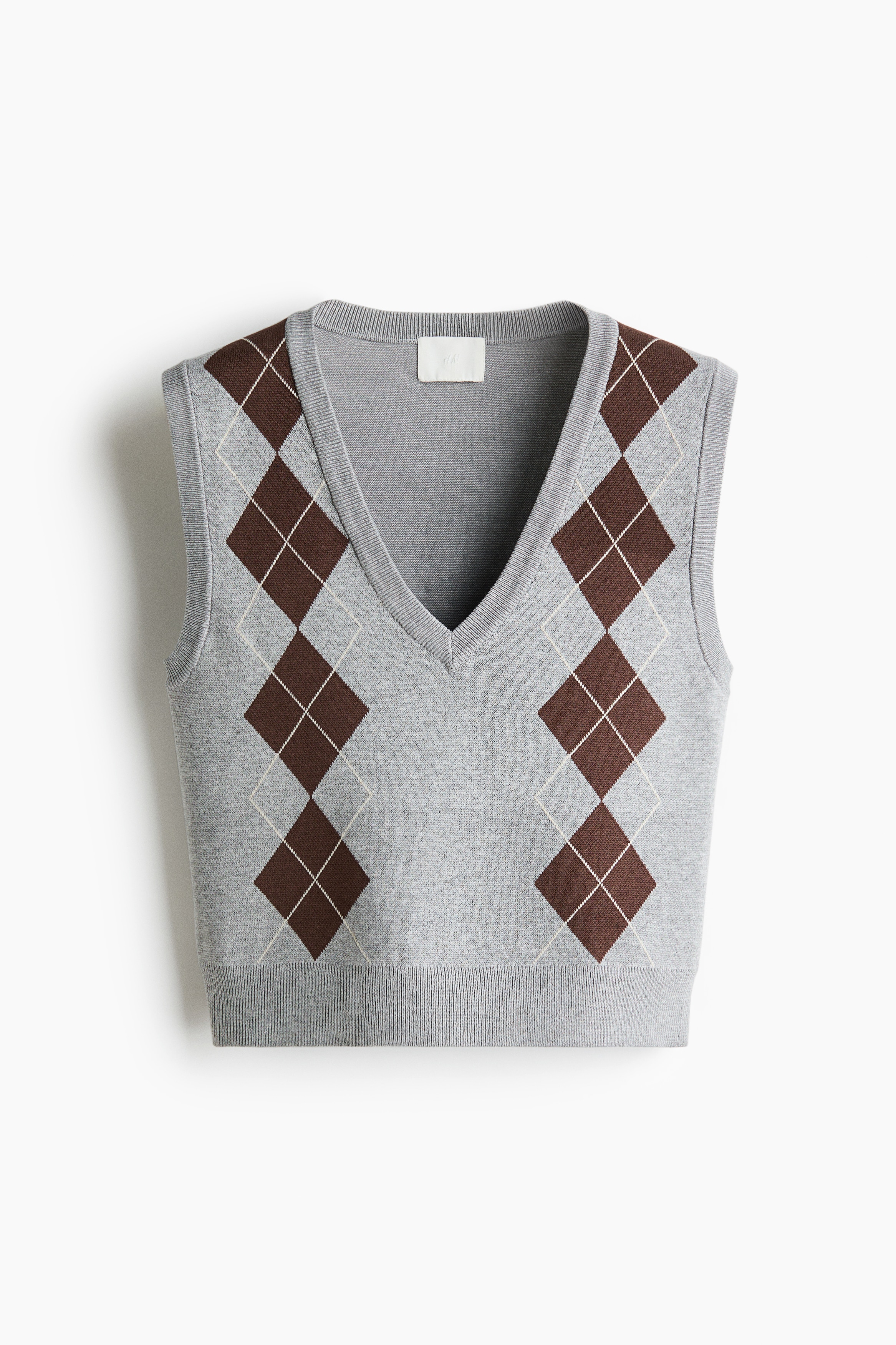 Jacquard-knit sweater vest - Grey marl/Argyle pattern/Navy blue/Argyle pattern/Dark grey marl/Argyle pattern
