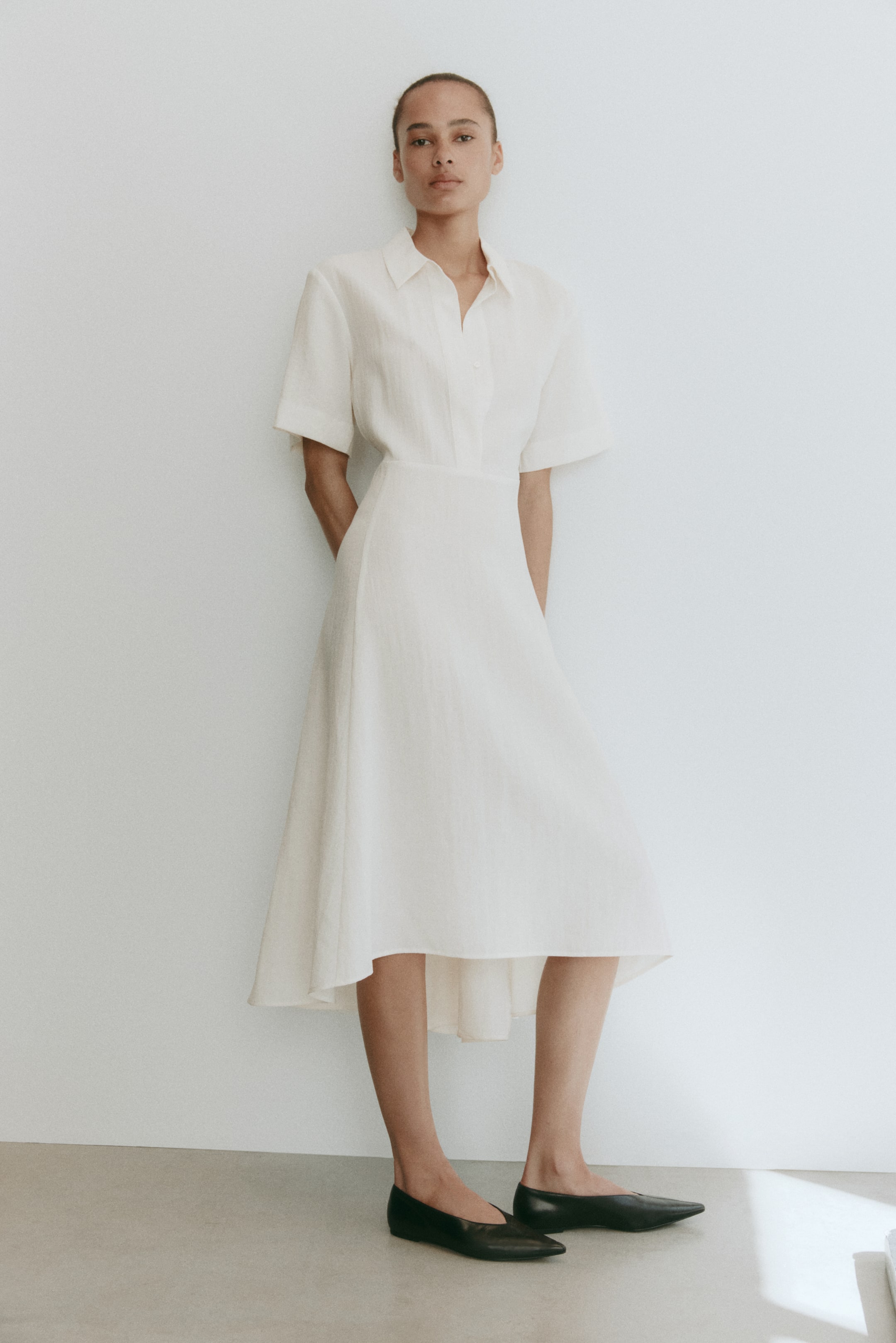 Robe chemisier avec ceinture à nouer