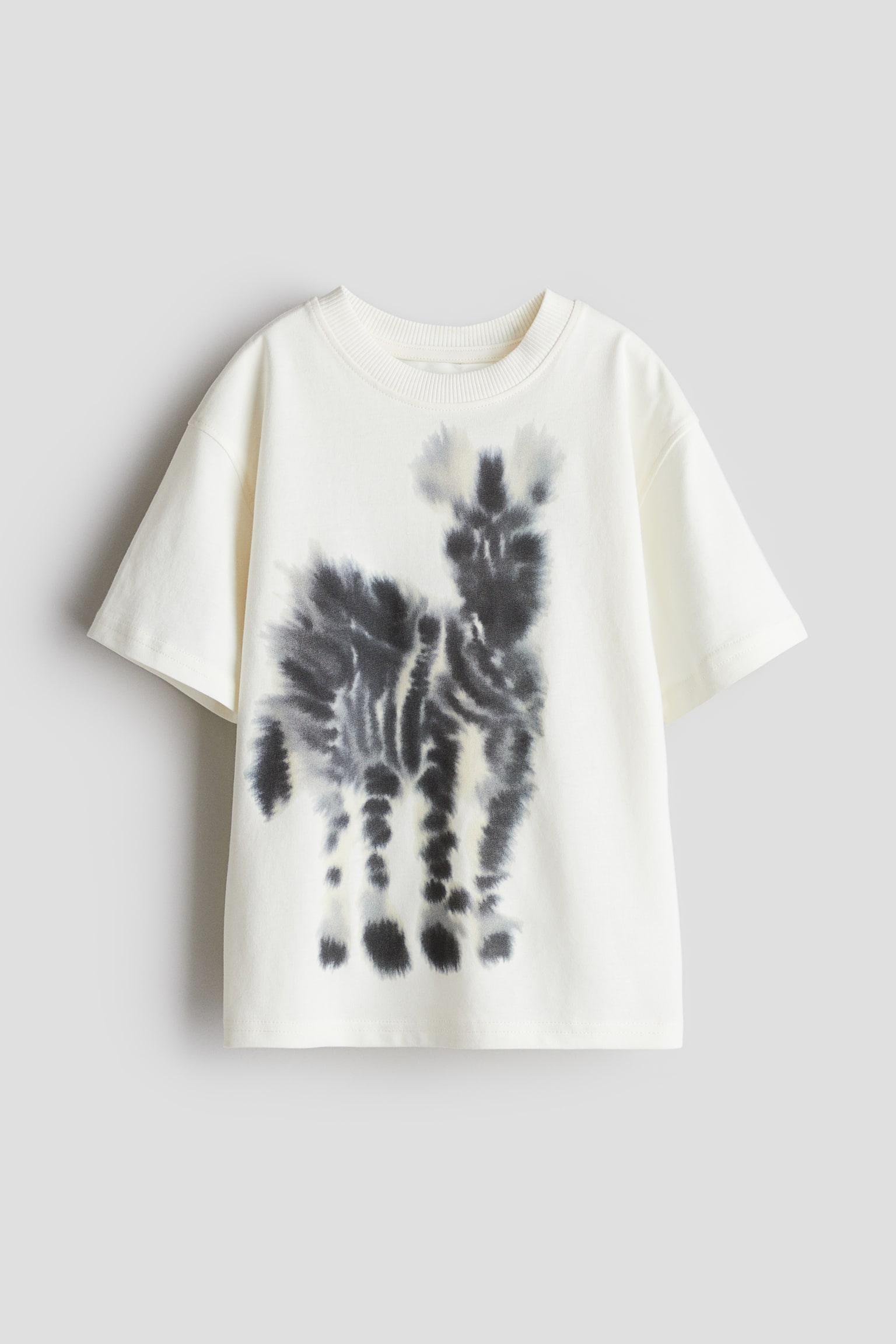 Animal Design Tee - White/Zebra/Black/Leopard print - 1