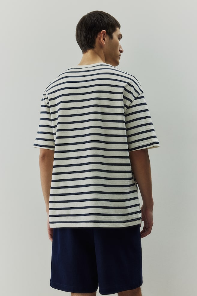 Pigiama con T-shirt e shorts - Bianco/blu navy - 7