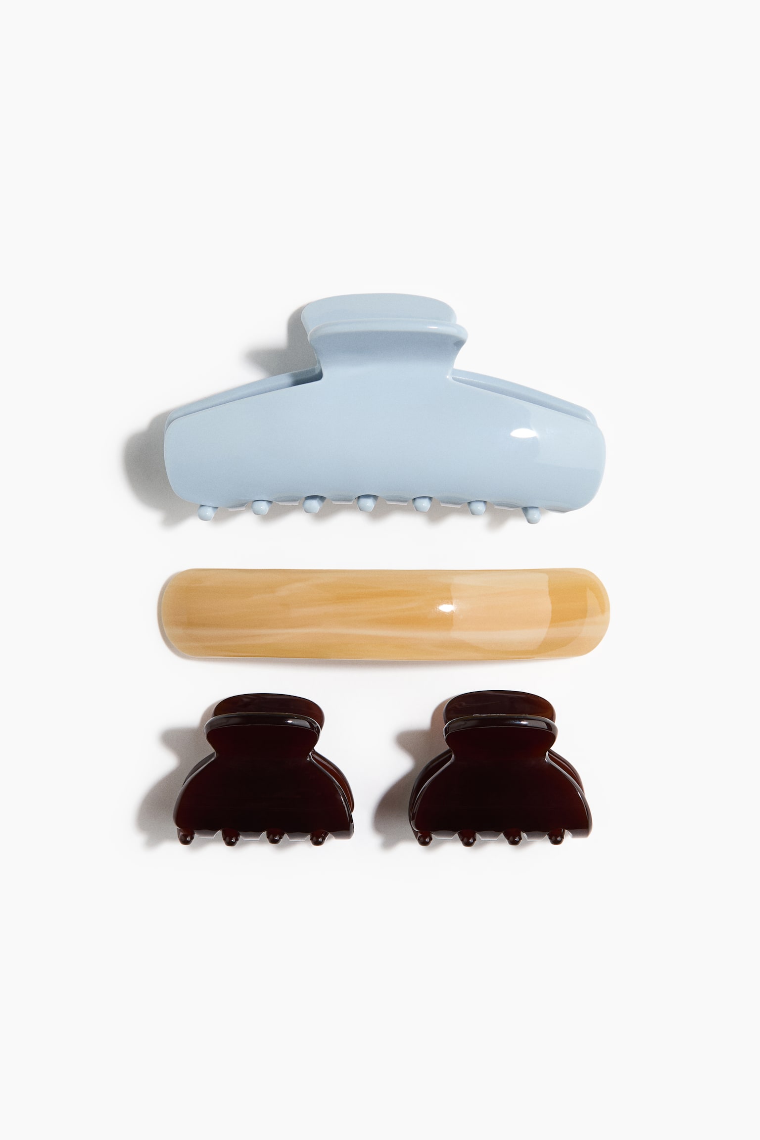 4 kpl hiusklipsejä - Vaaleansininen/Beige/Roosa/Keltainen/Puuteriroosa