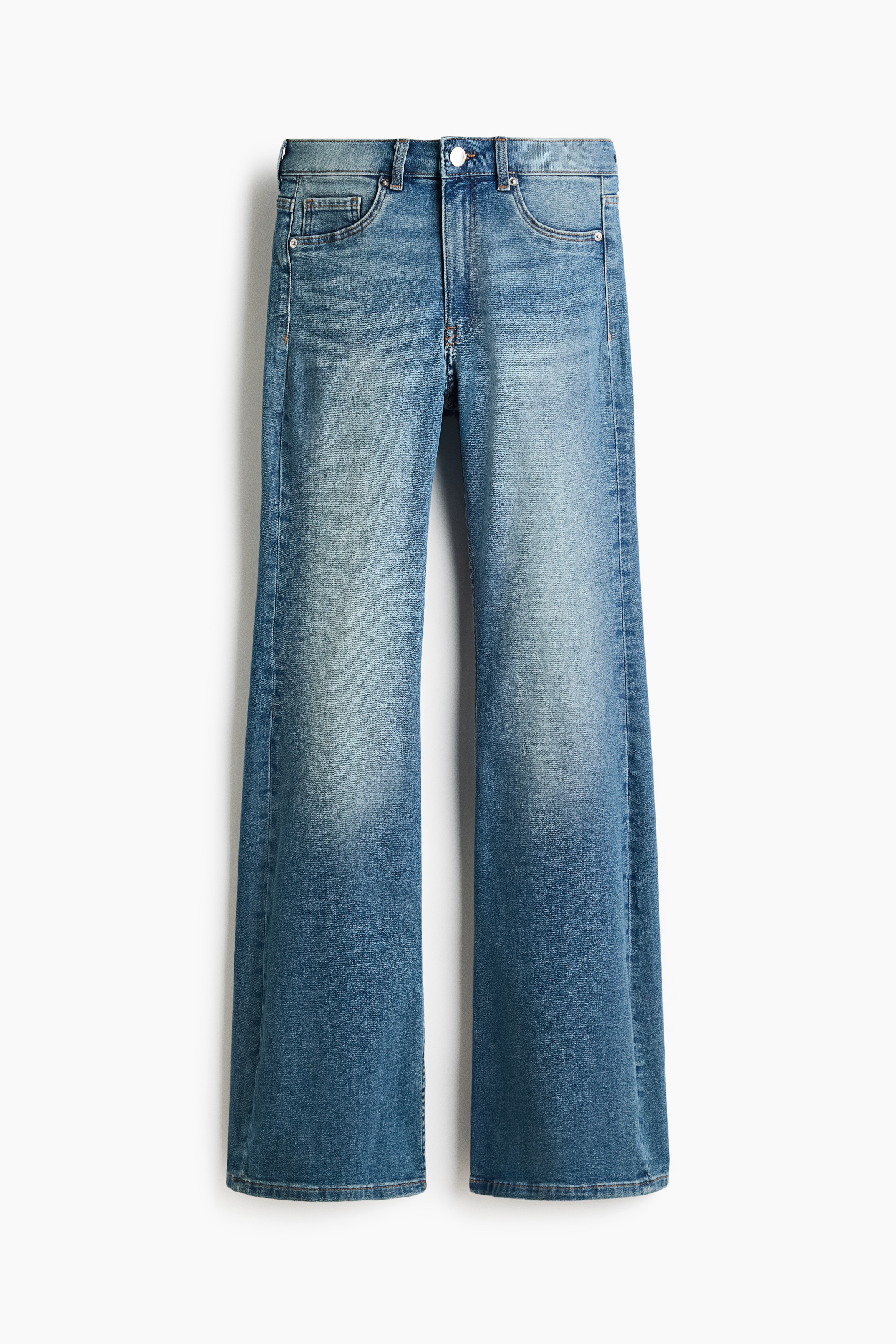 Flared High Waist Jeans - Denim blue/Dark denim blue/Light denim blue/Dark denim grey