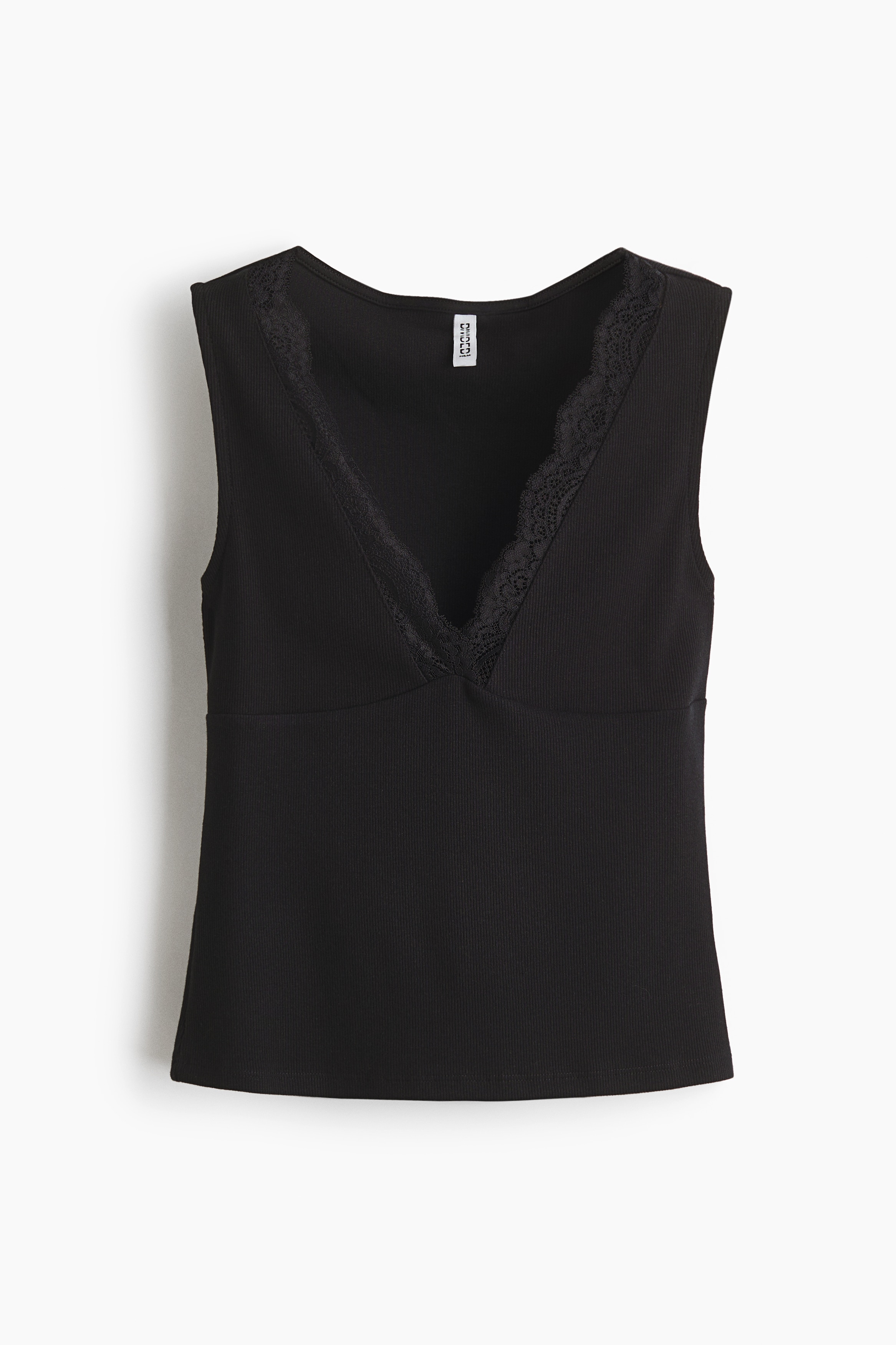 レーストリムタンクトップ - ブラック - レディース | H&M JP