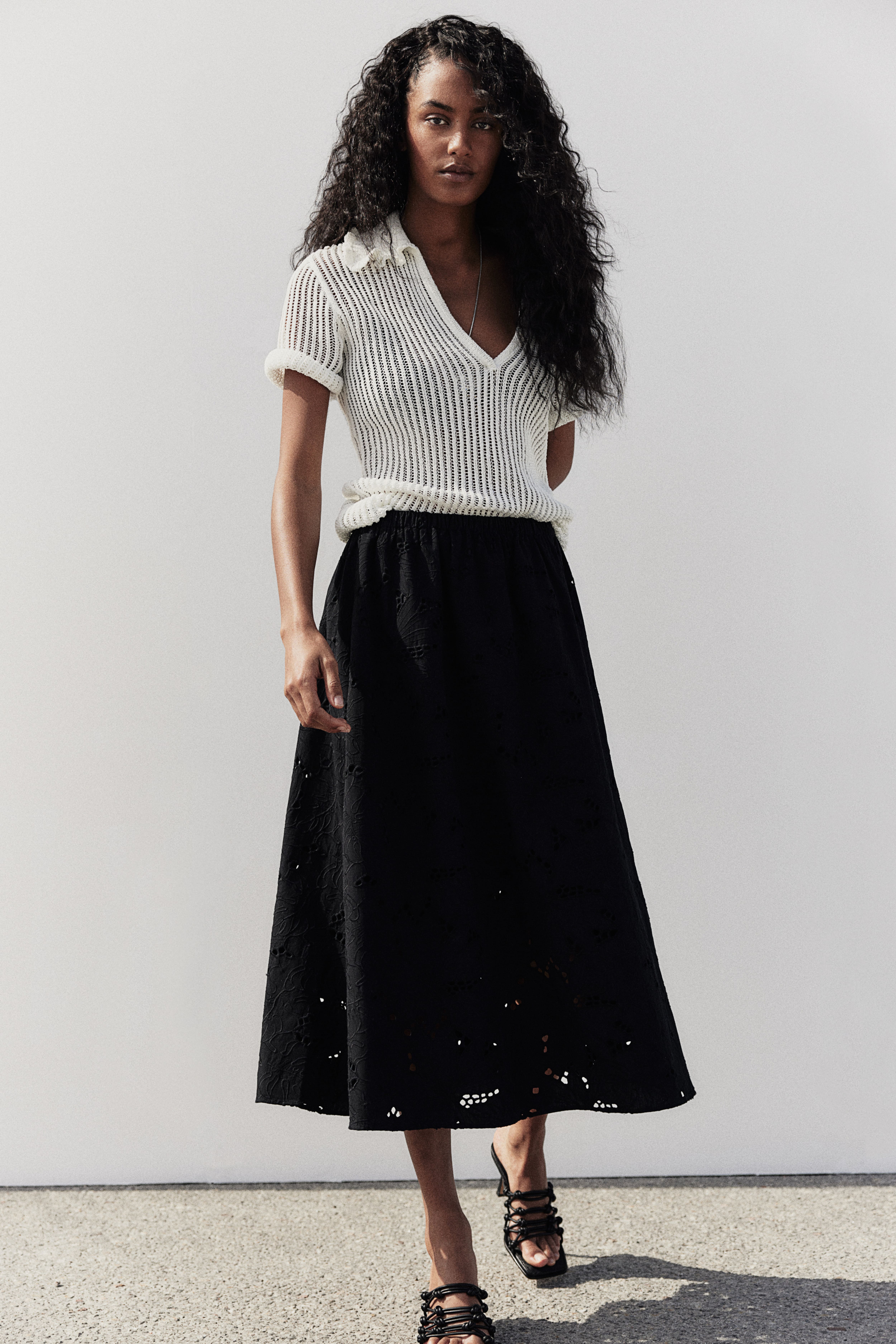 Long black skirt h&m best sale