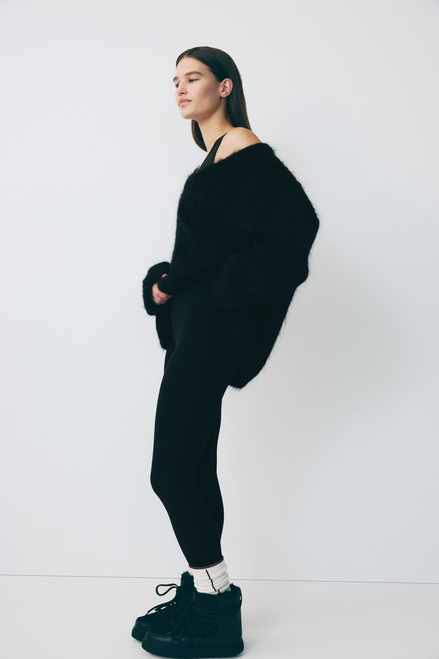 Warming träningsleggings med ThermoMove™ - Svart/Varm brun - 7