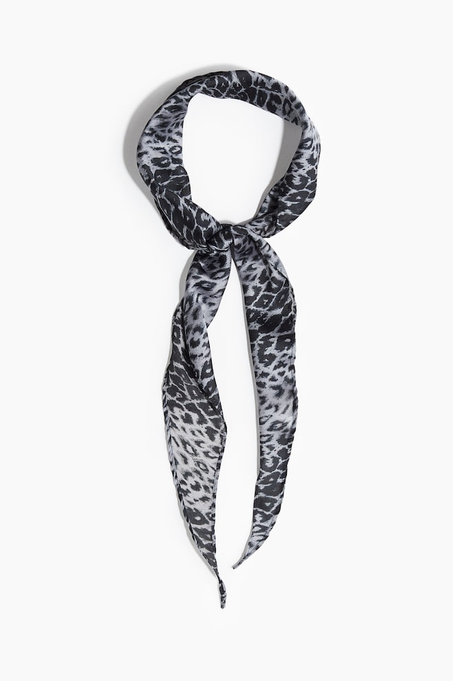 Diamond-shaped scarf - Grey/Leopard print - 1