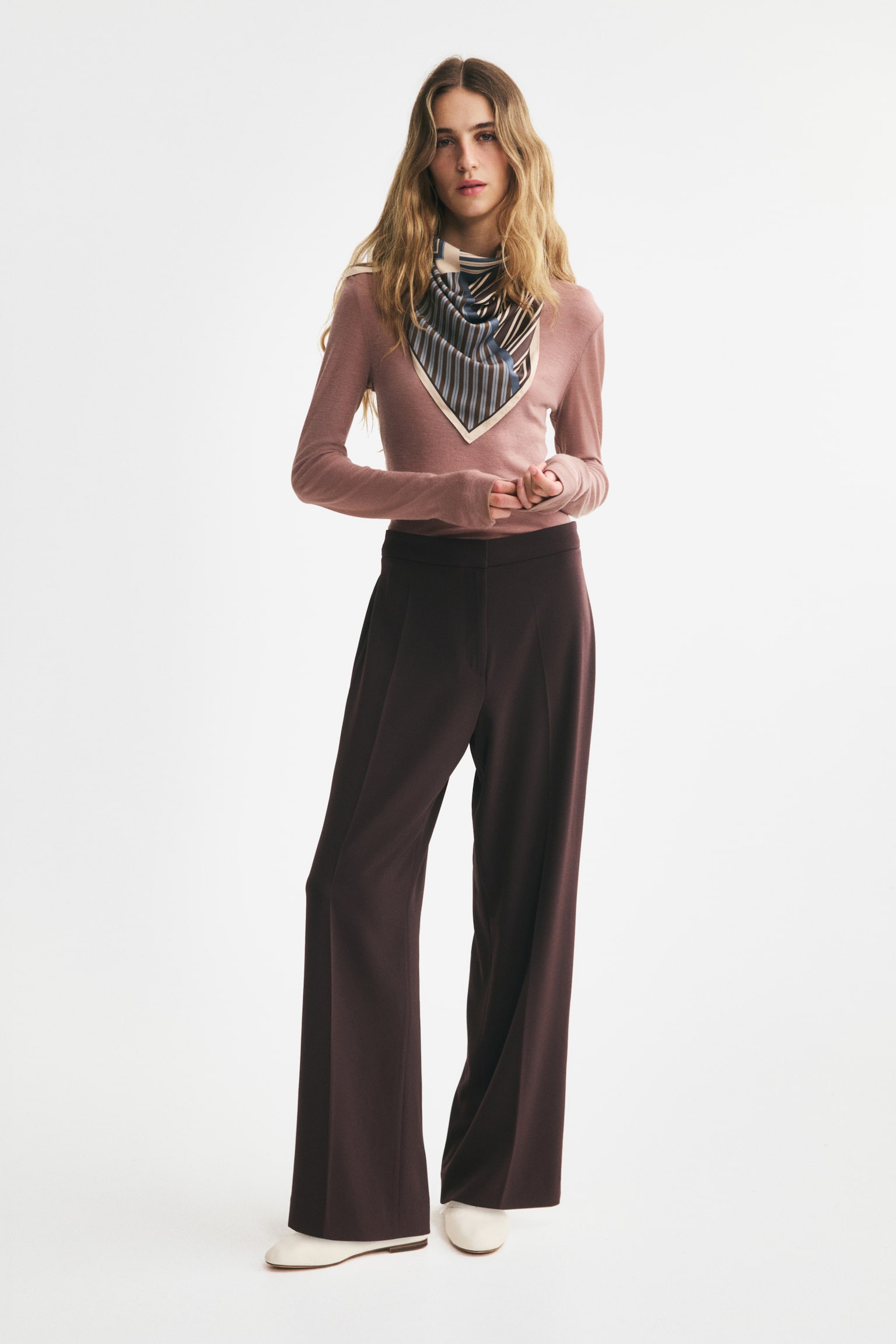 מכנסיים מחויטים - חום כהה/Black/Dark brown - 1