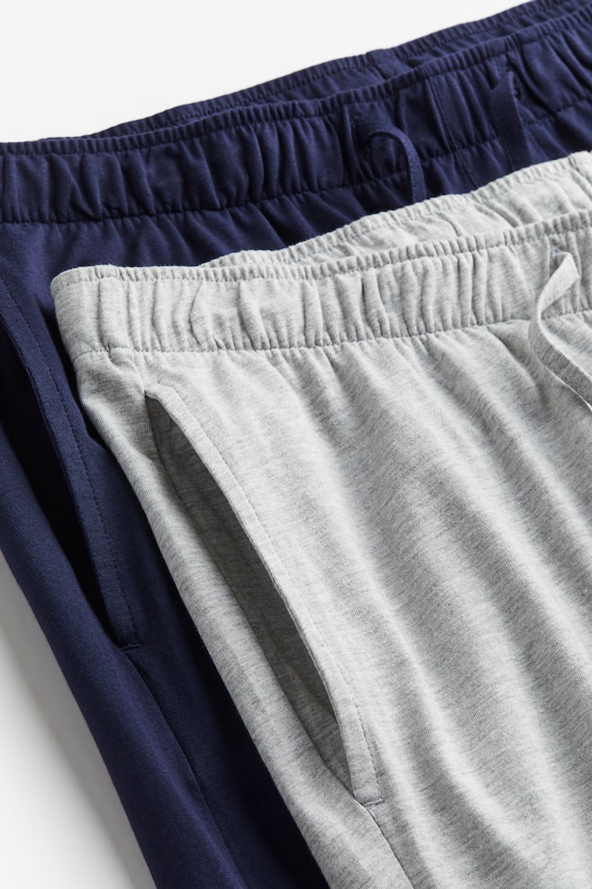 2-pack Regular Fit pyjama bottoms - Light grey marl/Navy blue/Black/Dark grey marl/Grey/Grey marl - 4