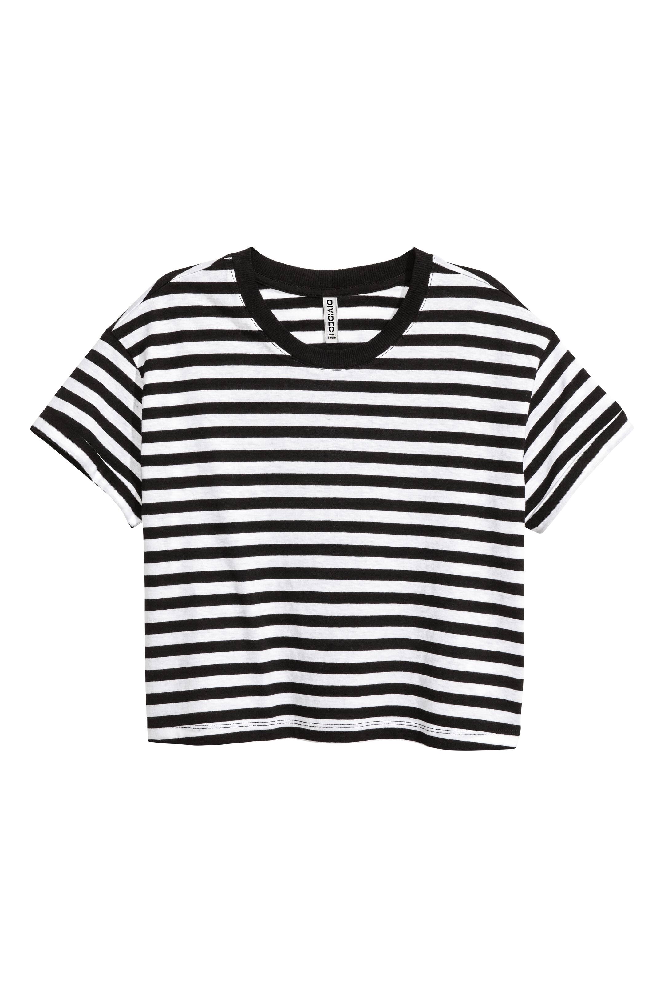 Zobraziť väčší obrázok: Krátke tričko - čierna/biela pruhovaná - ŽENY | H&M SK 1