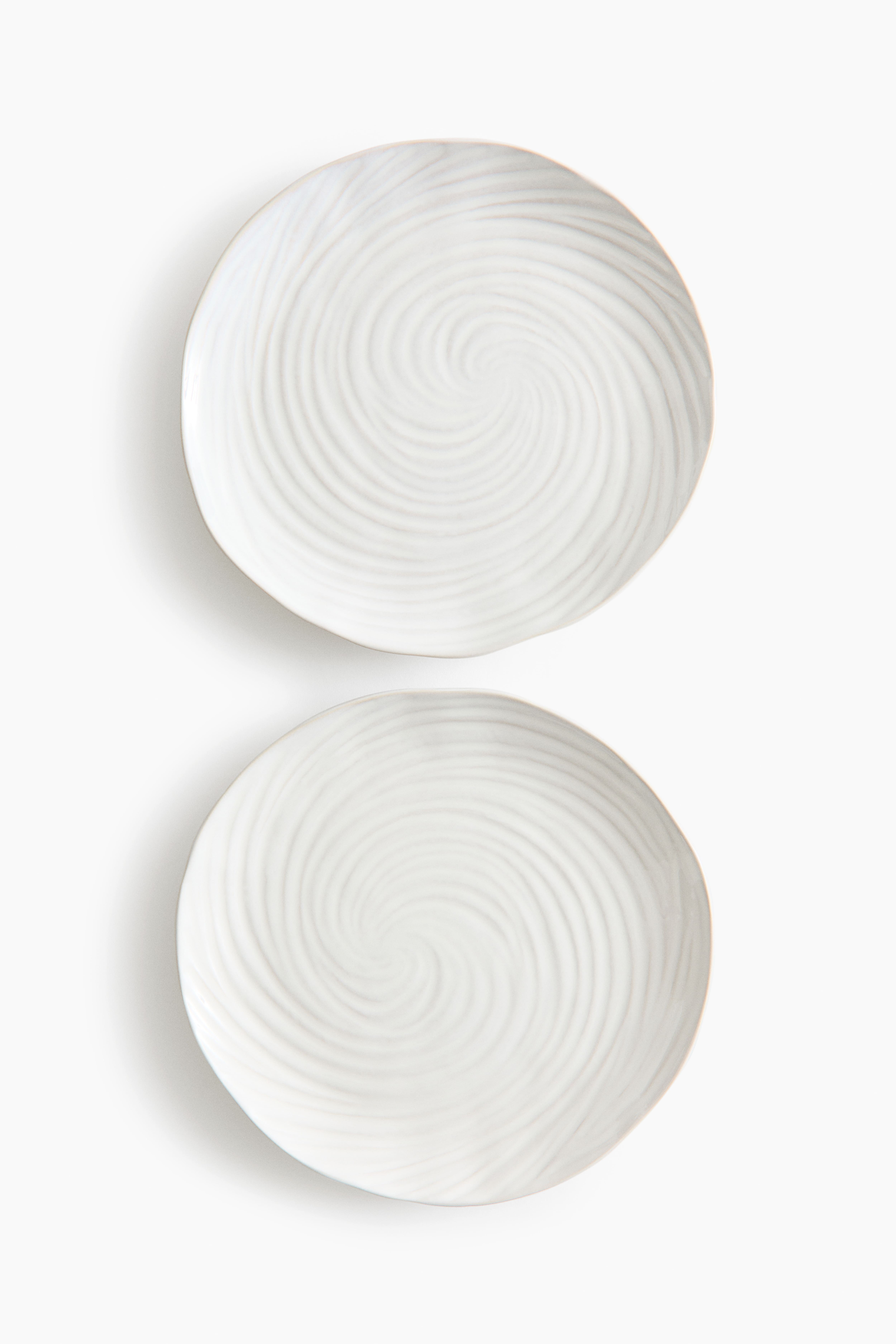 2-Pack Textured Stoneware Dinner Plates