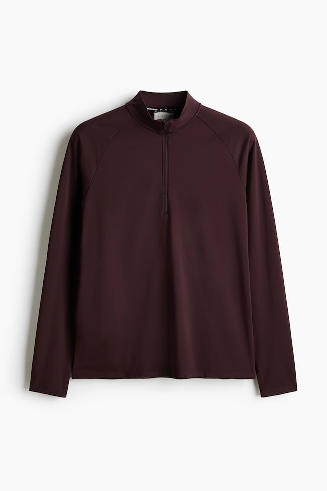 Zip-top midlayer sports top with ThermoMove™ - Dark brown/Navy blue/Black/Dusty beige - 1