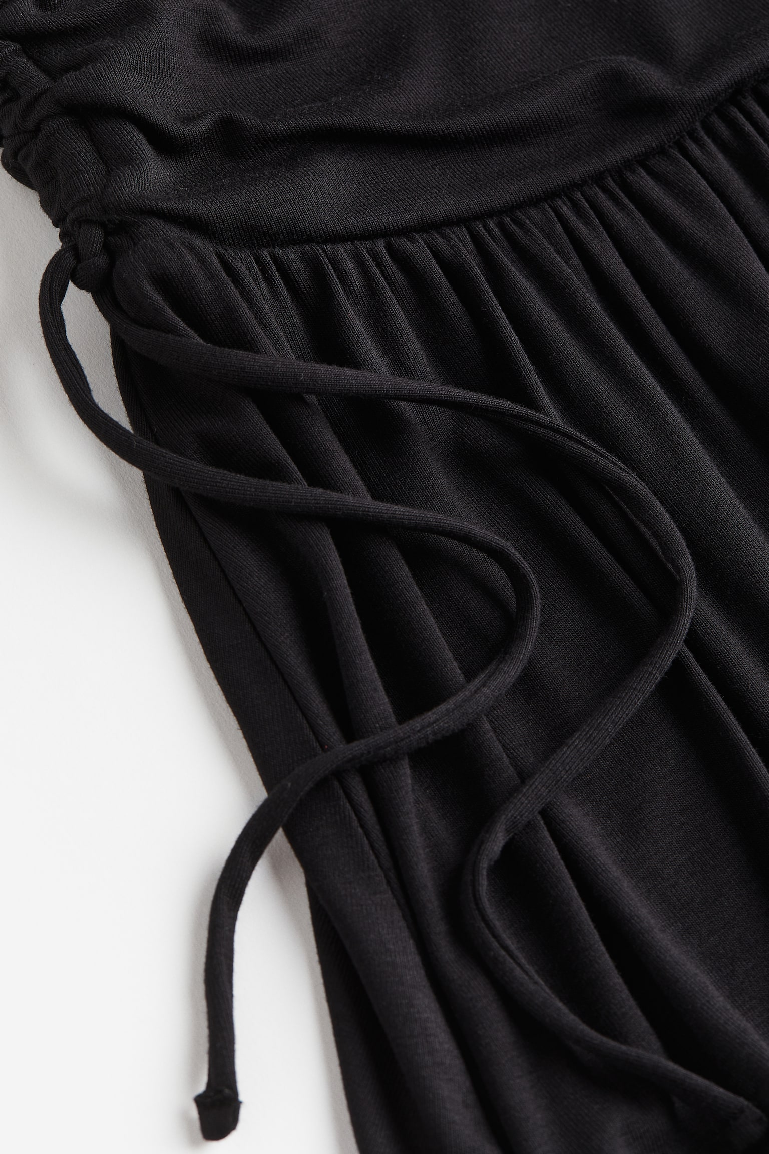 Drawstring-detail jersey skirt - Black - 2