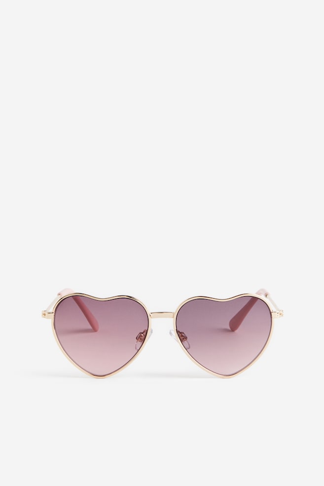 Herzförmige Sonnenbrille - Goldfarben/Herz - 1