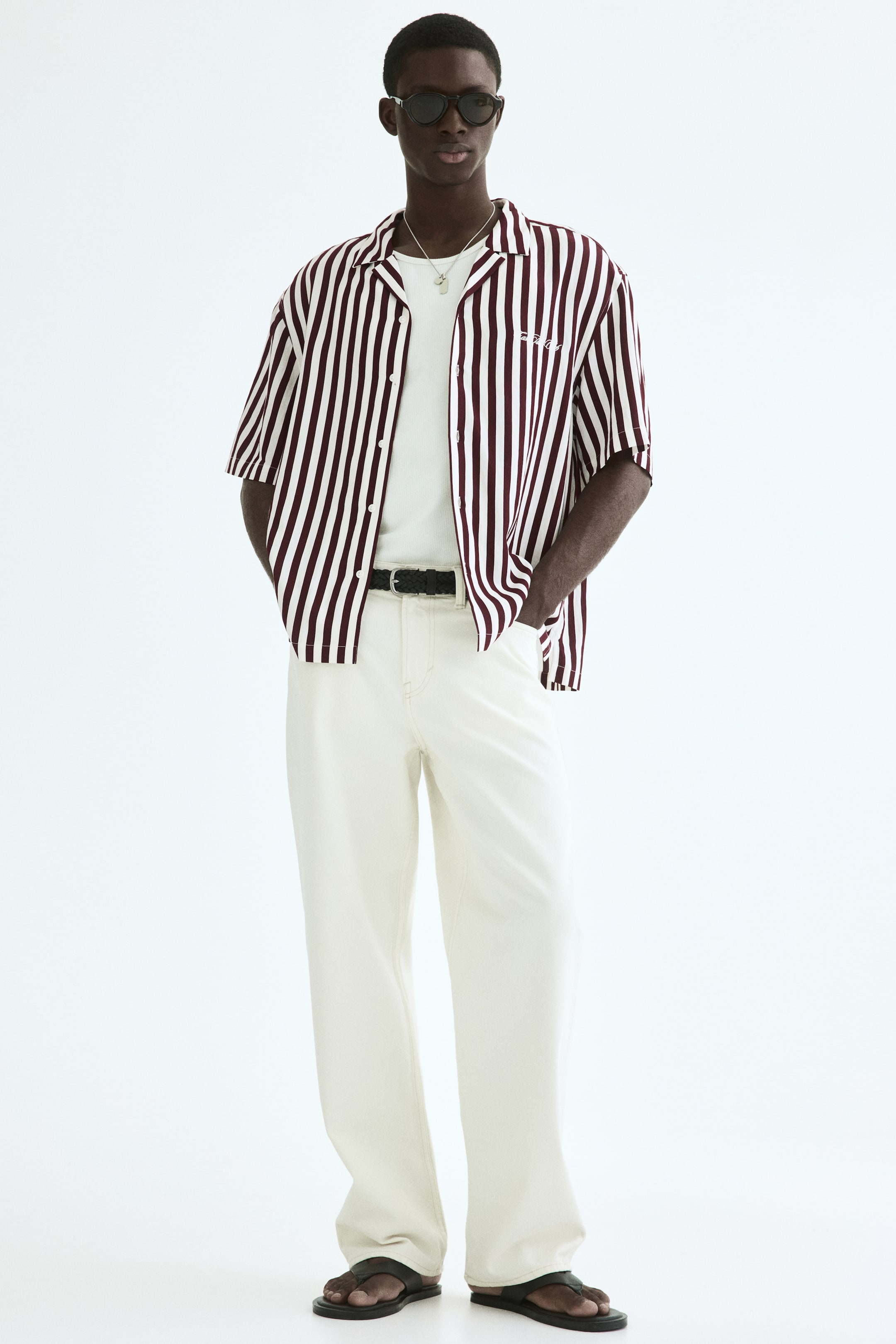 Мужские рубашки H&M Relaxed-Fit Resort Shirt — фото 5