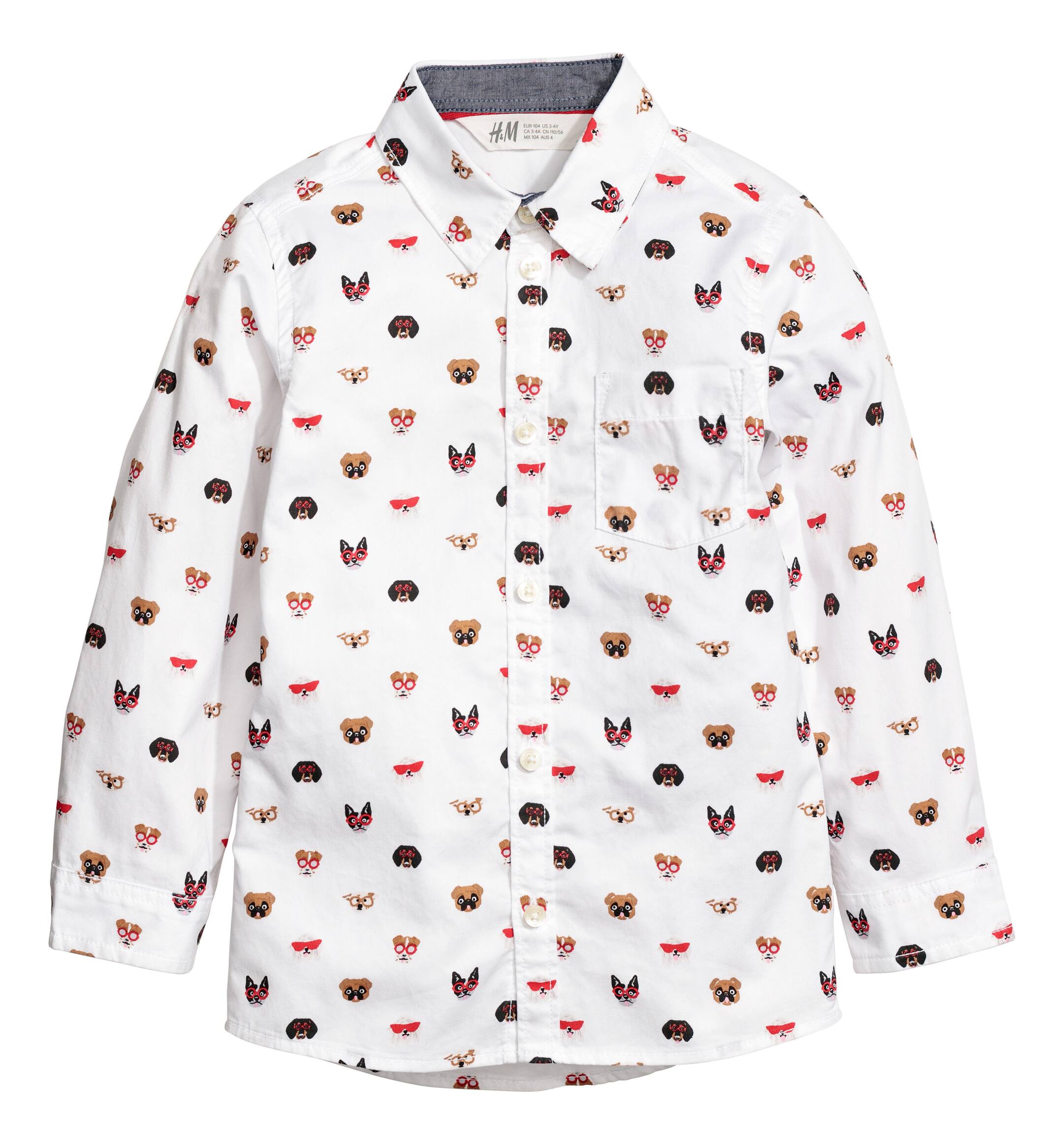View larger image: Patterned shirt - White/Dogs - Kids | H&M 1