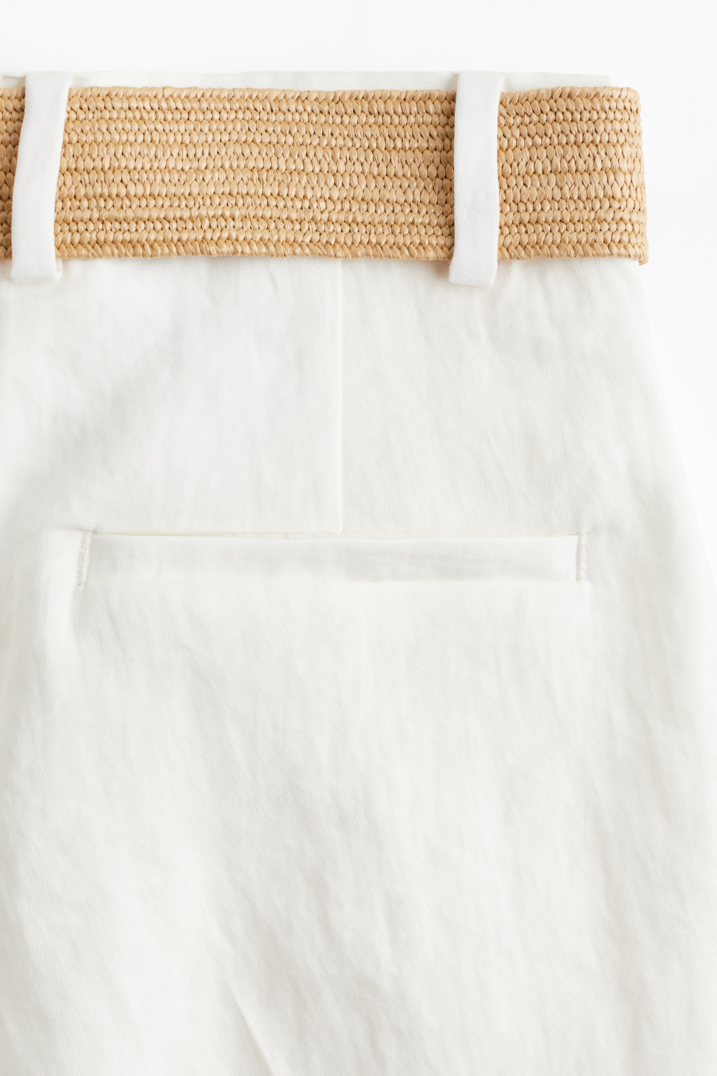 Belted twill shorts