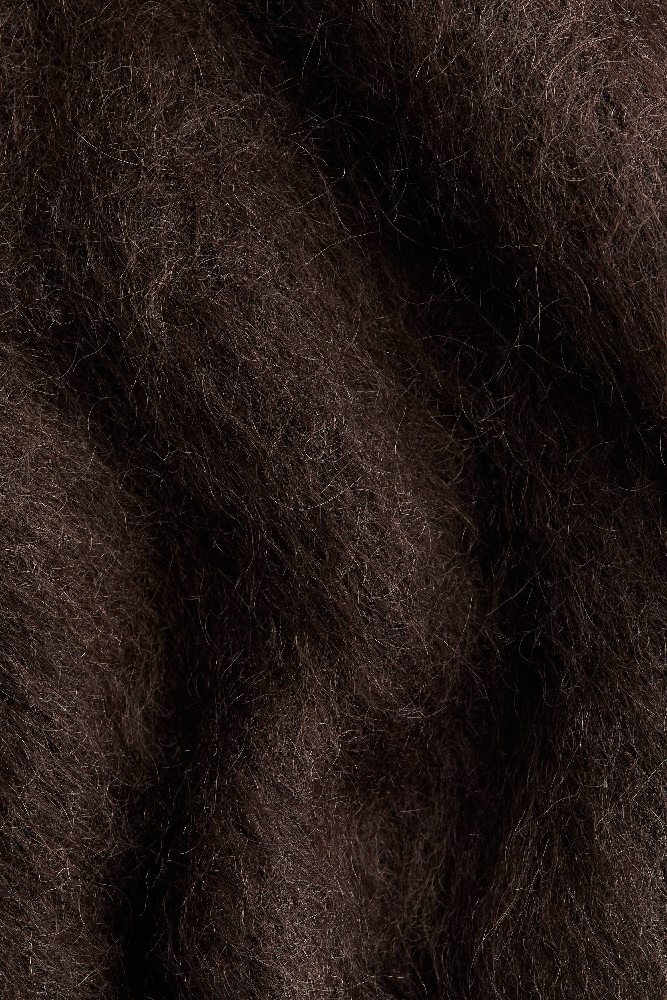 モヘアブレンドプルオーバーベスト - ダークブラウン - レディース