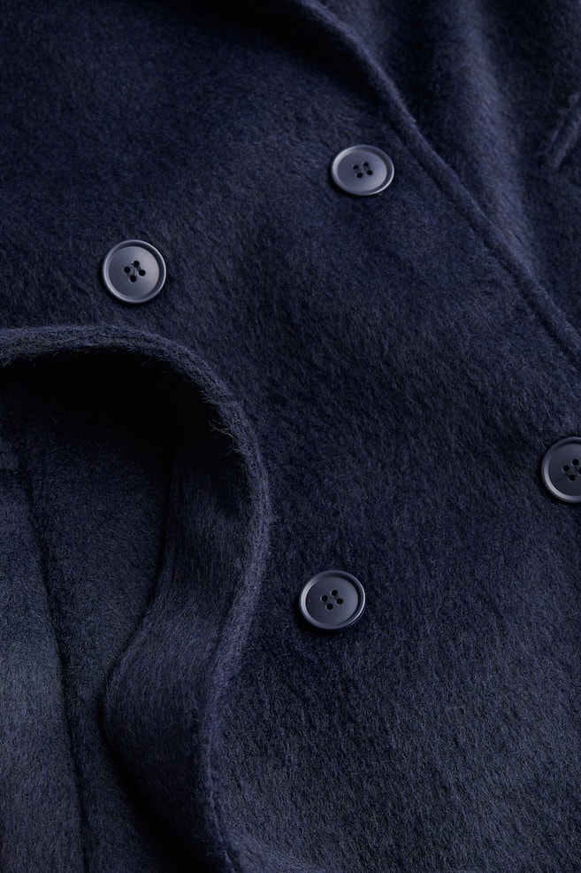 Manteau à fermeture croisée - Bleu foncé/Dark grey/Herringbone-patterned/Noir/Crème - 3