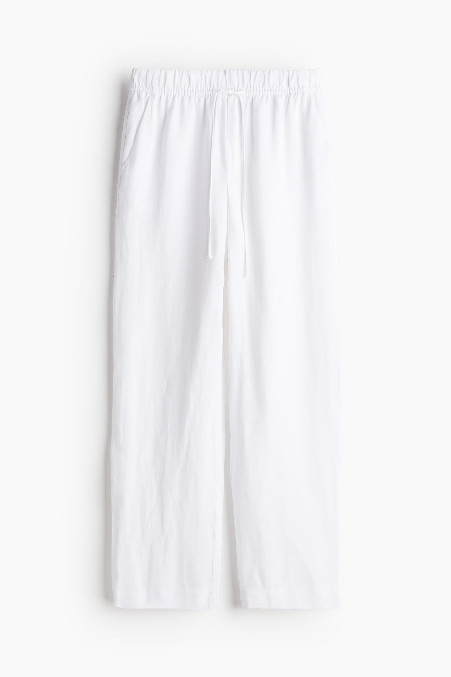 Linen-blend tapered trousers - White/Light beige/Black - 2