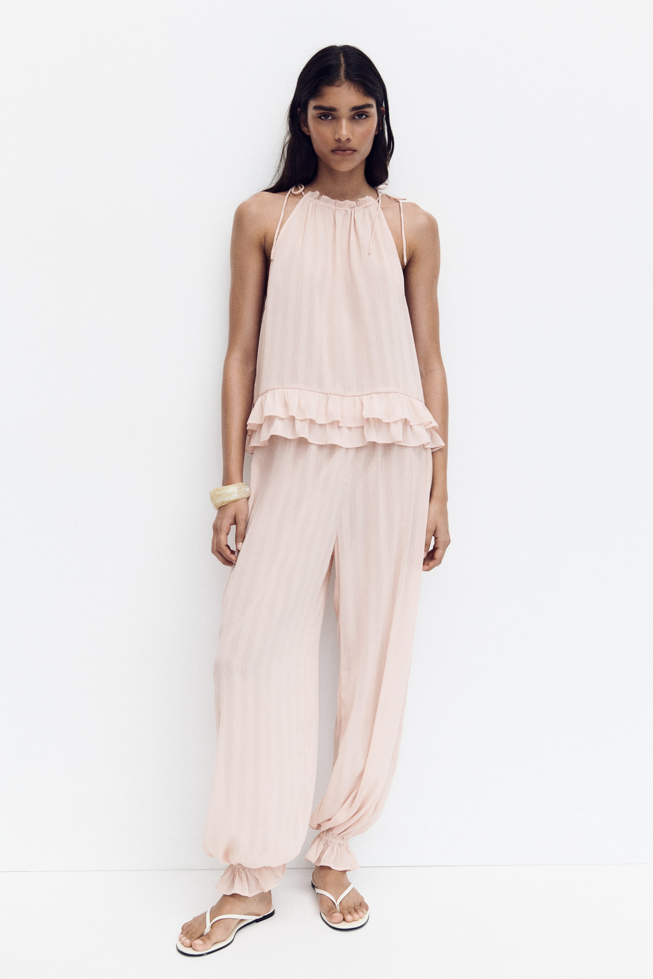 Chiffon Drawstring Top