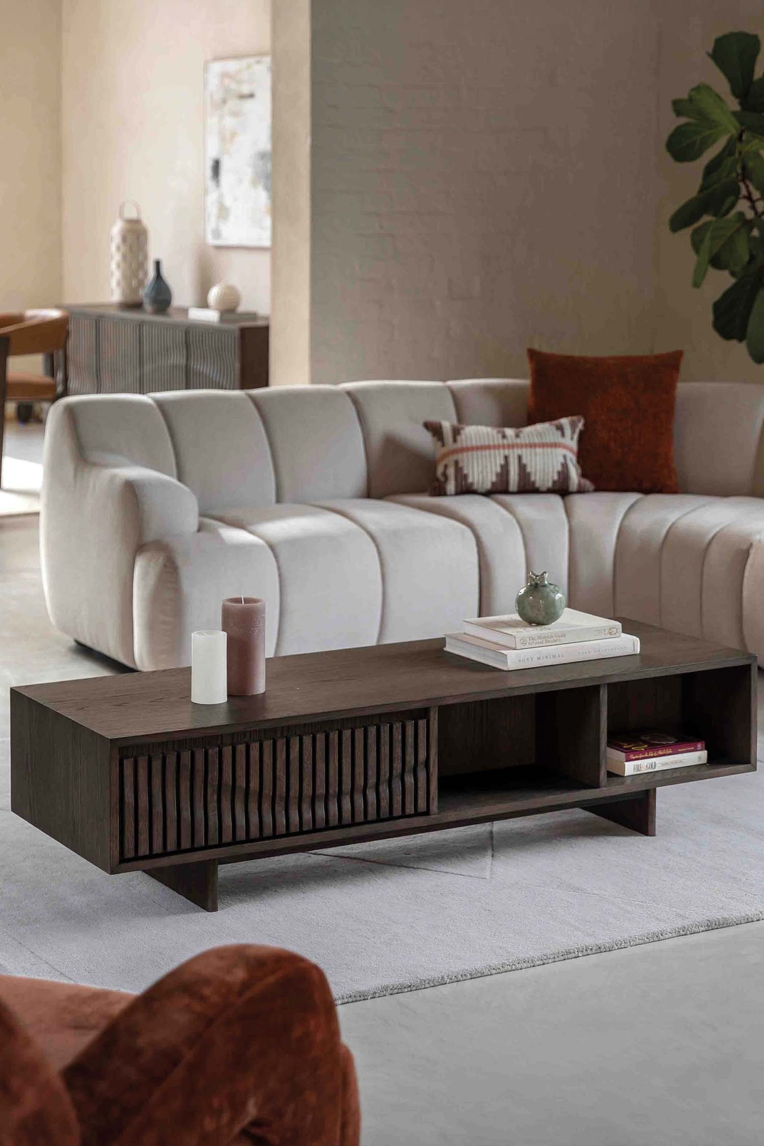 1 Drawer Coffee Table - Natural - 1