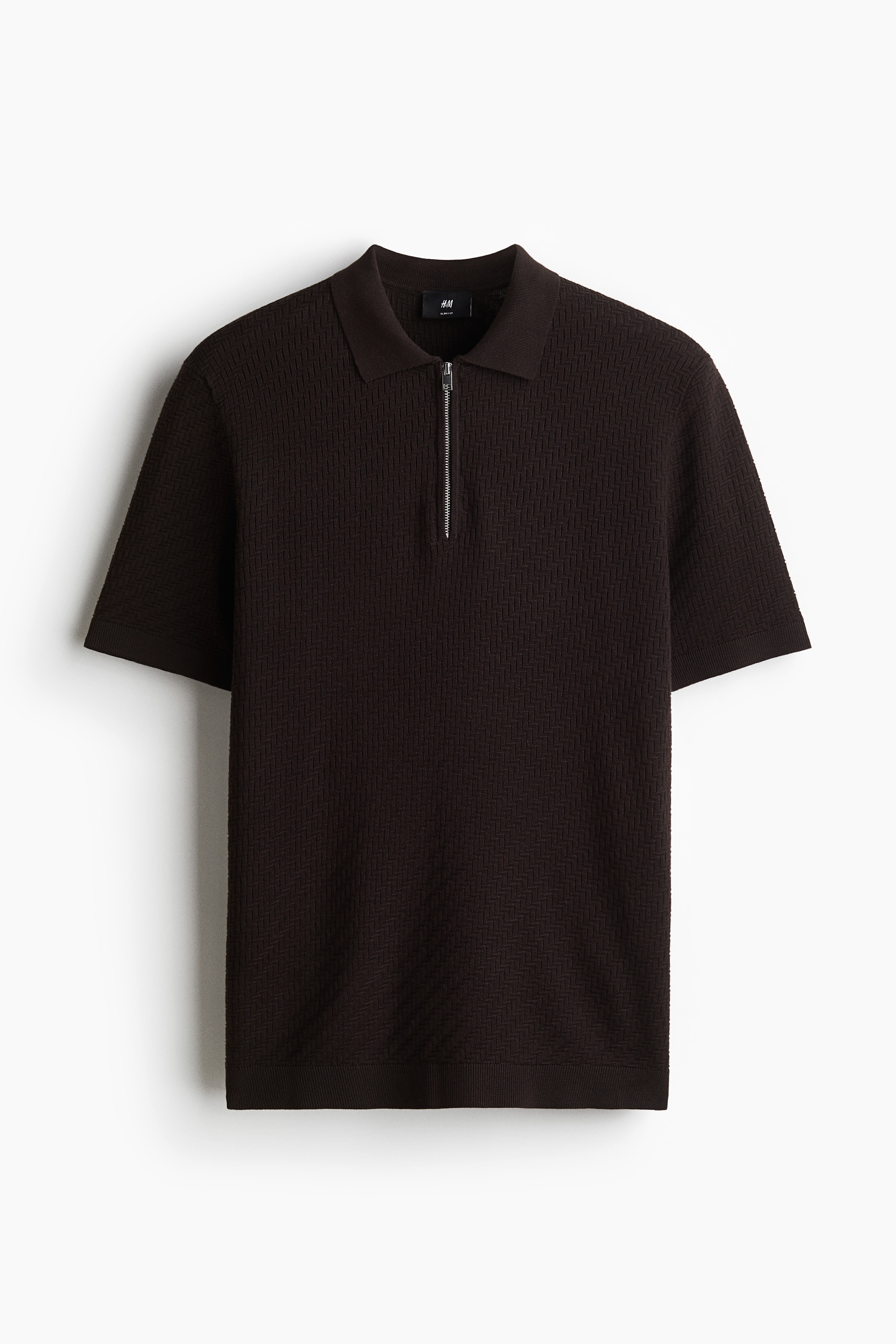 Slim-Fit Polo Shirt - Dark brown/Light beige