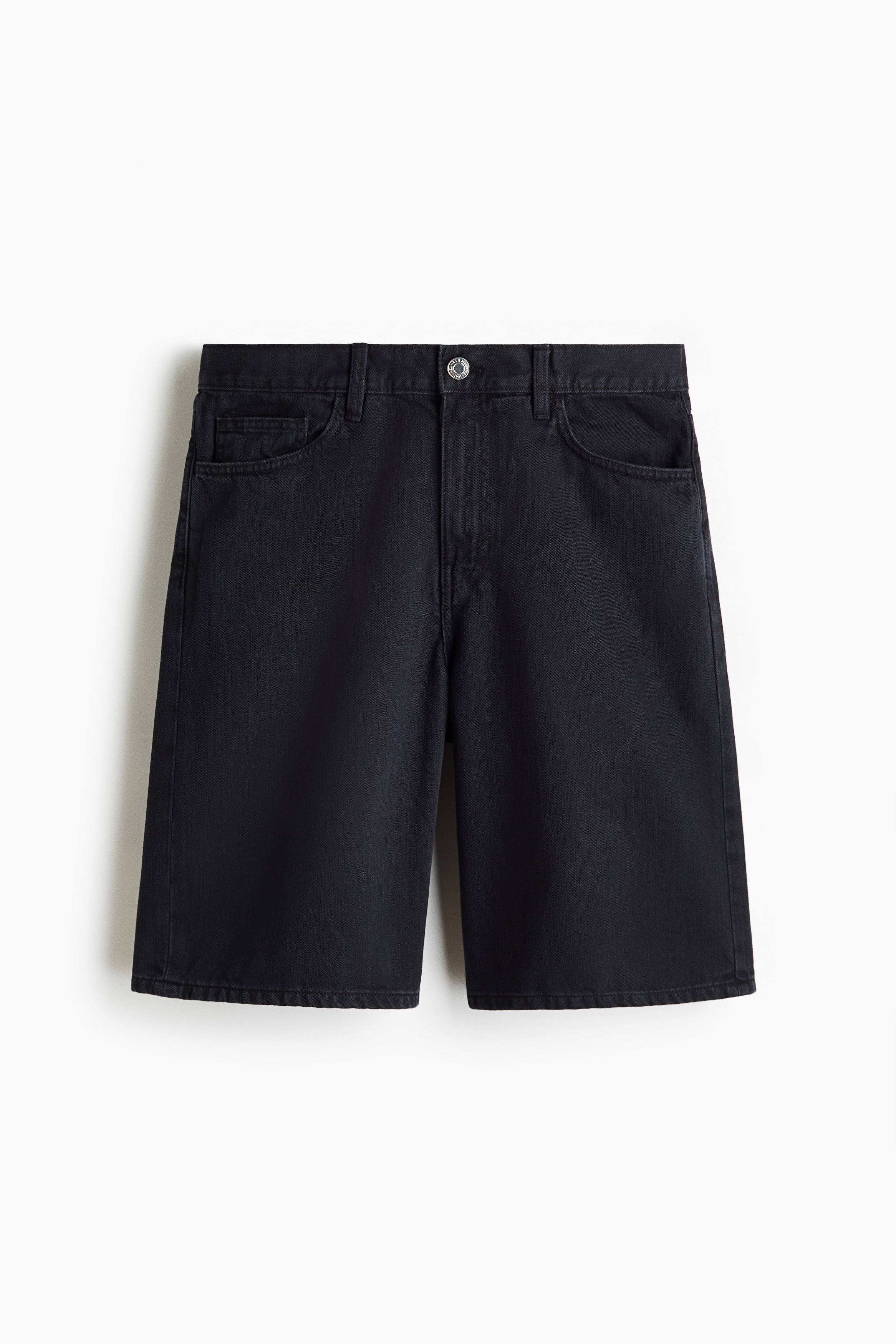 Relaxed Denim Shorts - Black/Beige/Dark lilac