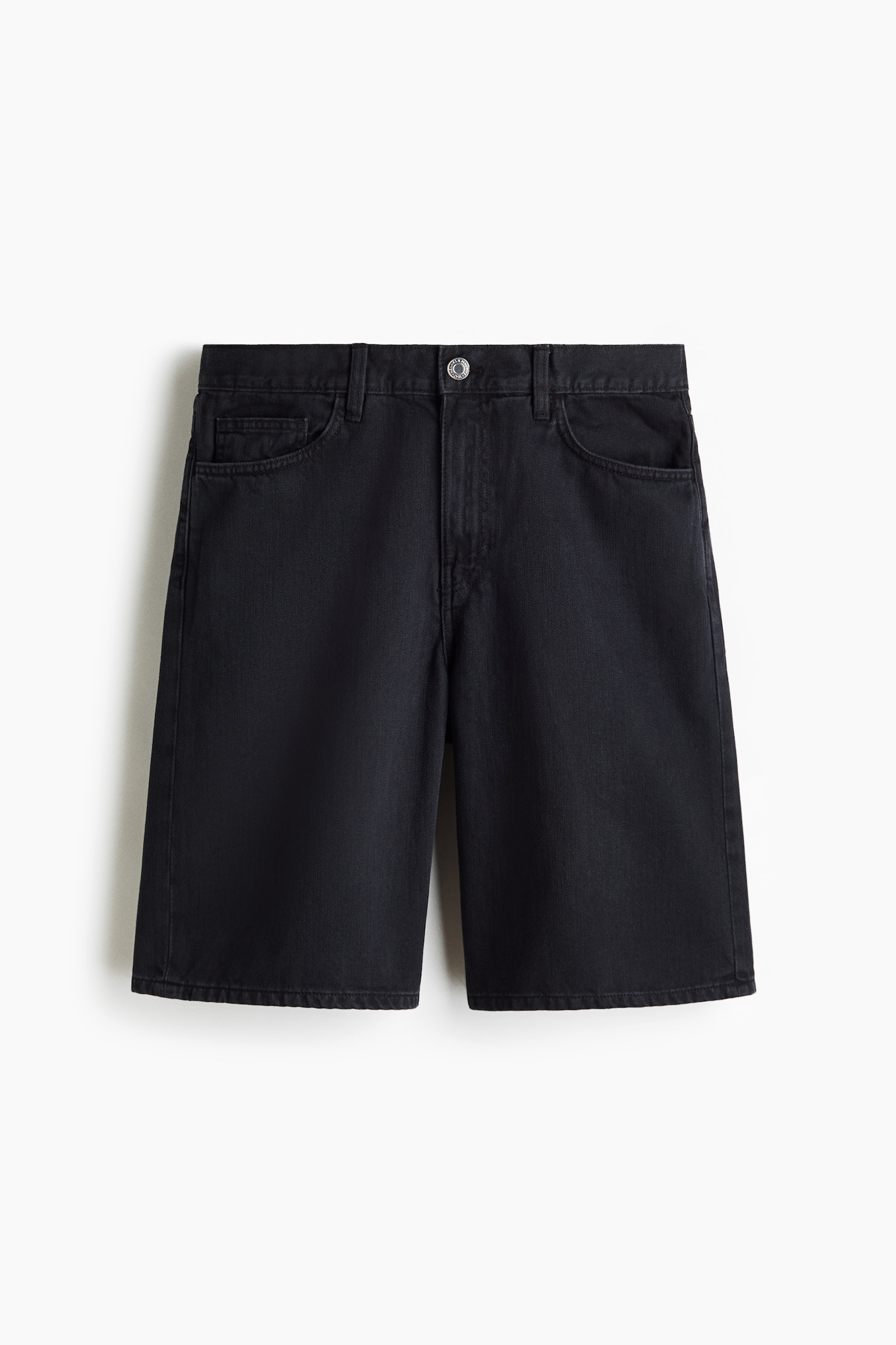 Quần short denim Relaxed - Màu đen/Màu tím lilac đậm - 1