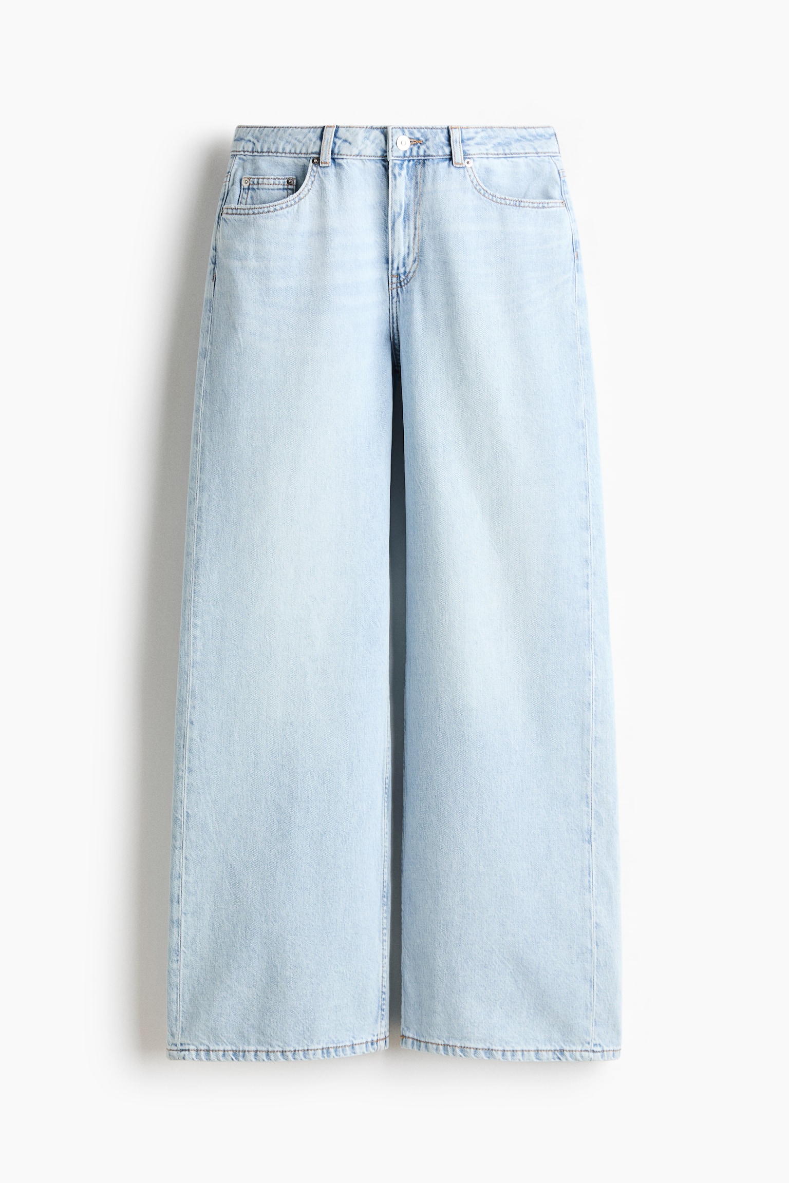 Baggy Regular Waist Jeans - Lys denimblå/Støvet cremefarve/Vasket denimblå/Mørk denimgrå/Lysegrå/Lys denimblå/Lys denimblå - 1