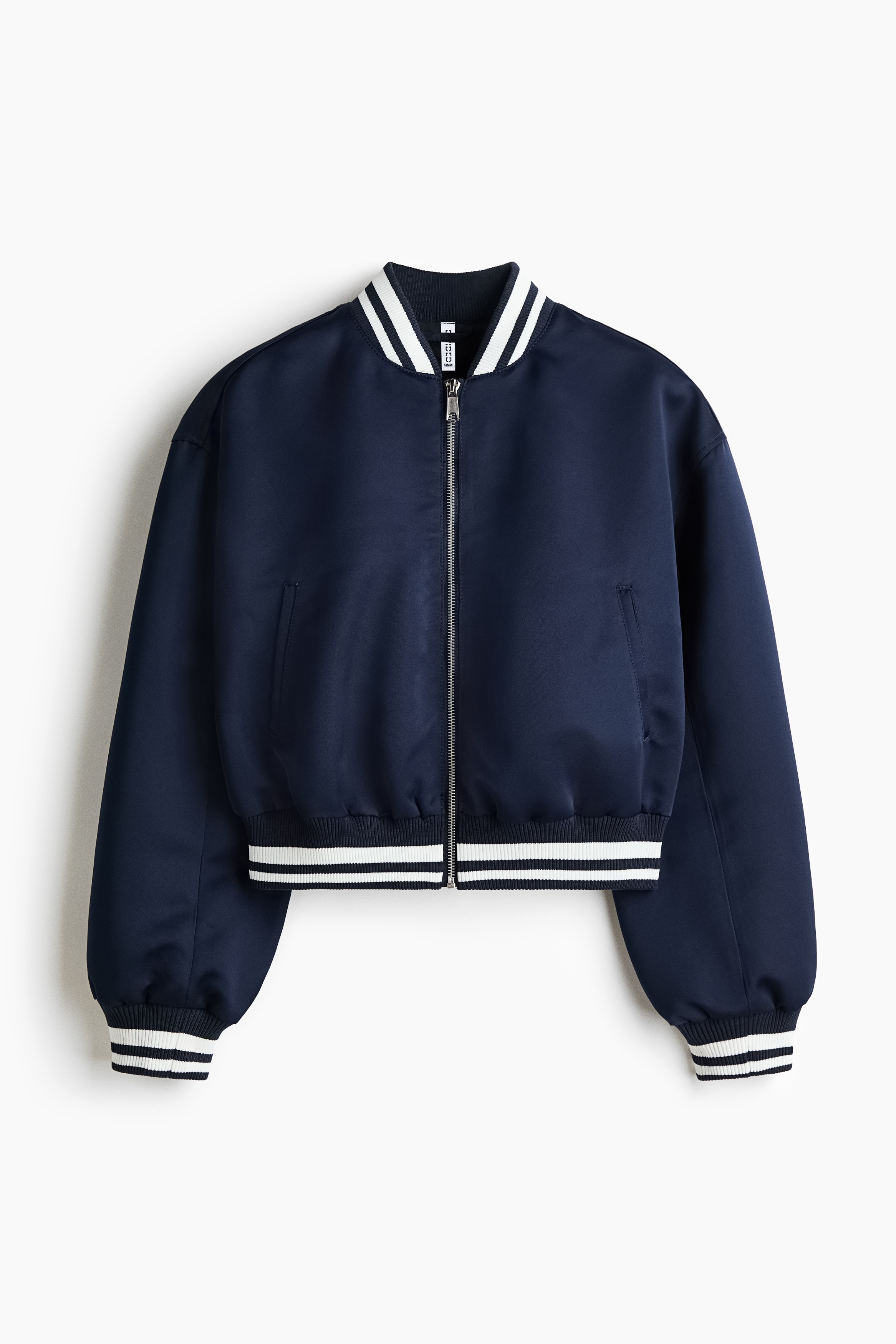 刺繍ディテールフライトジャケット - ネイビーブルー／パリ/ダークブラウン／ホース