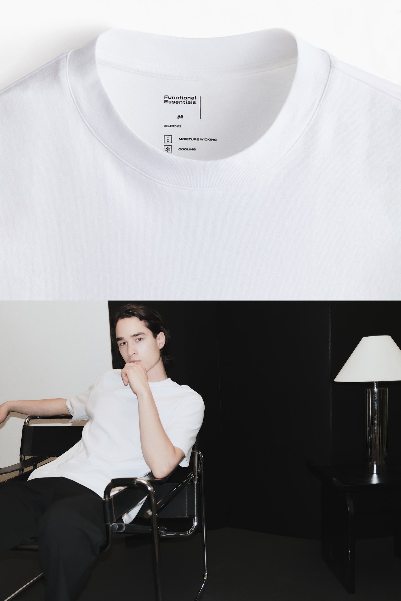 Cooling T-shirt - Relaxed Fit - Wit/Donkerbruin/Zwart - 5