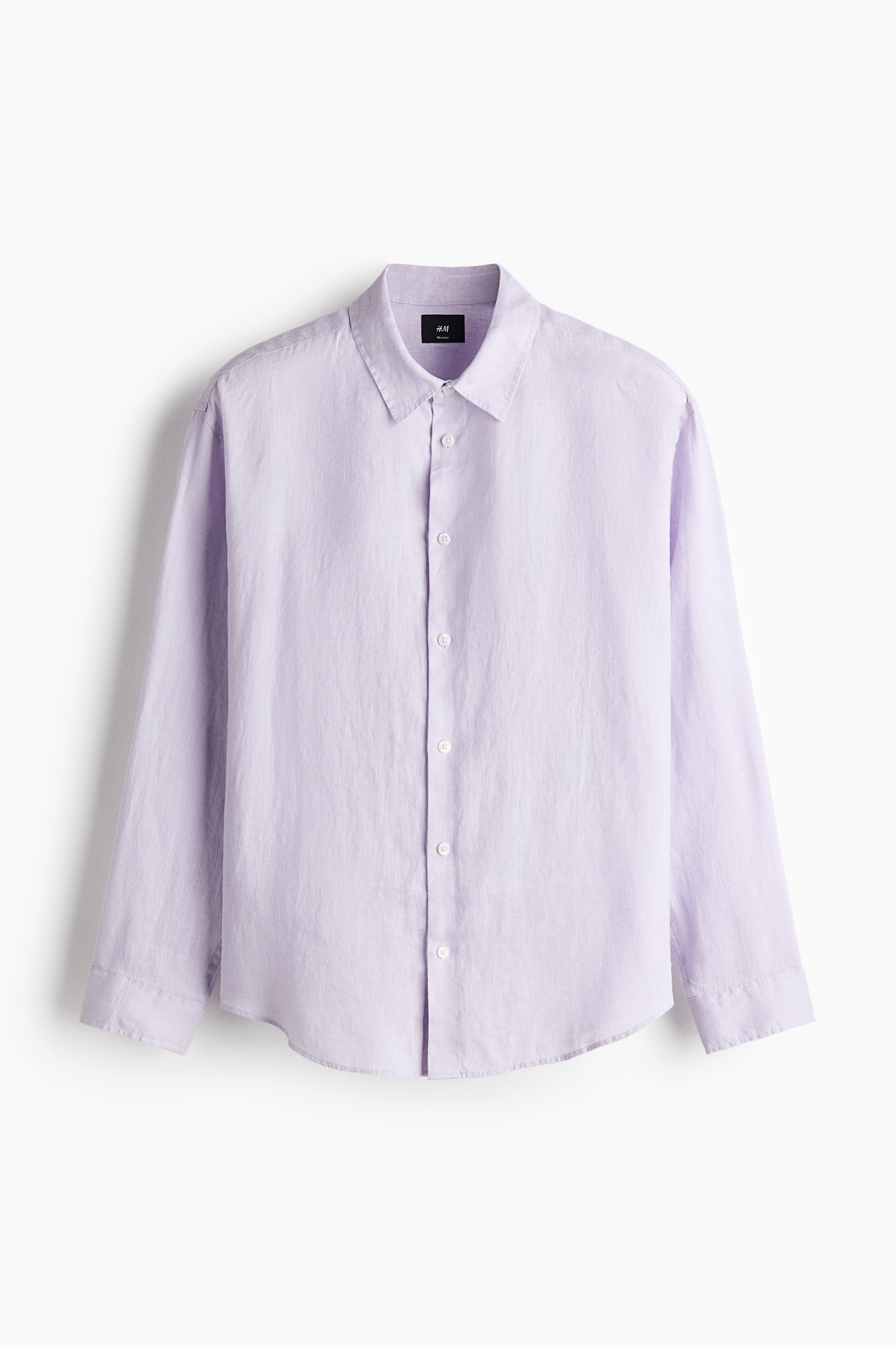 Relaxed Fit Linen shirt-Light purple