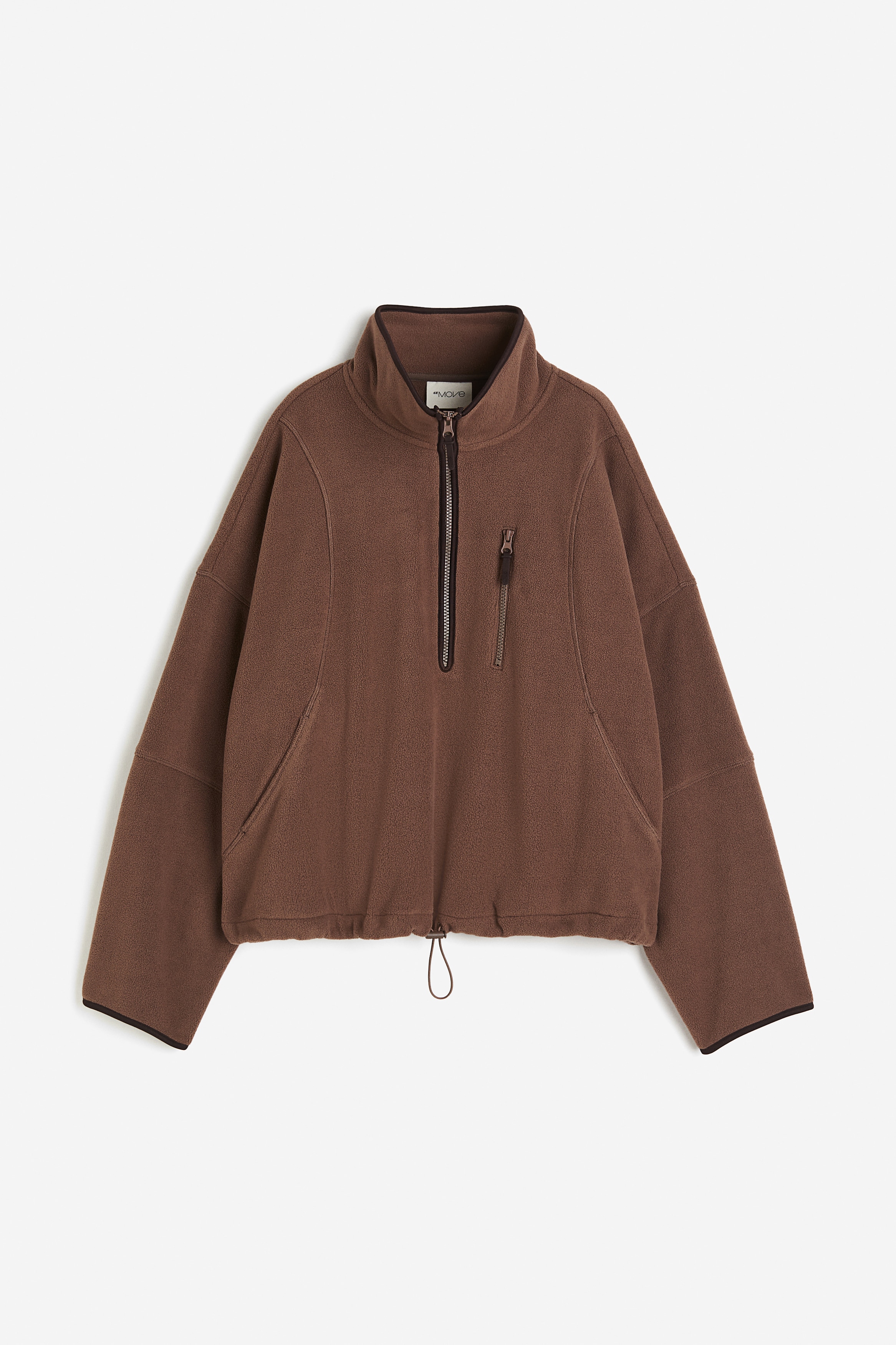 Women's Brown Fleece Half-Zip Sports Top in DryMove™ | H&M US