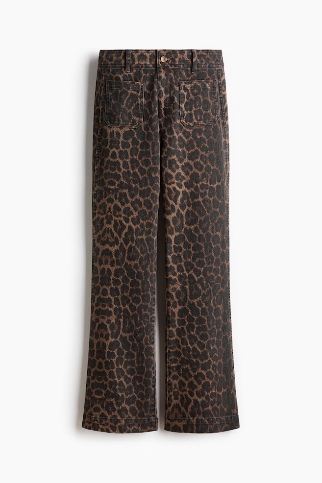 Flared High Jeans - Brown/leopard print/Dark denim blue/Denim blue/Dark denim blue/Peach pink/White/White/Dark denim blue - 1