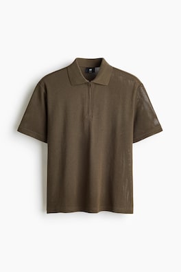 Hålstickad pikétröja Regular Fit