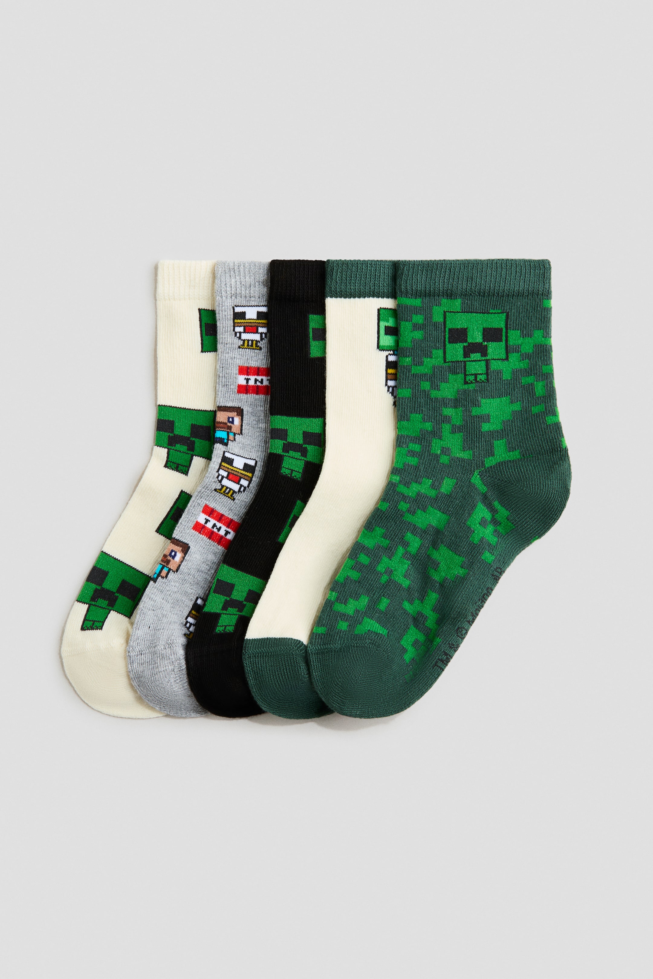 Zobrazit větší obrázek: Vzorované ponožky 5 párů - Green/Minecraft - DĚTI | H&M CZ 1