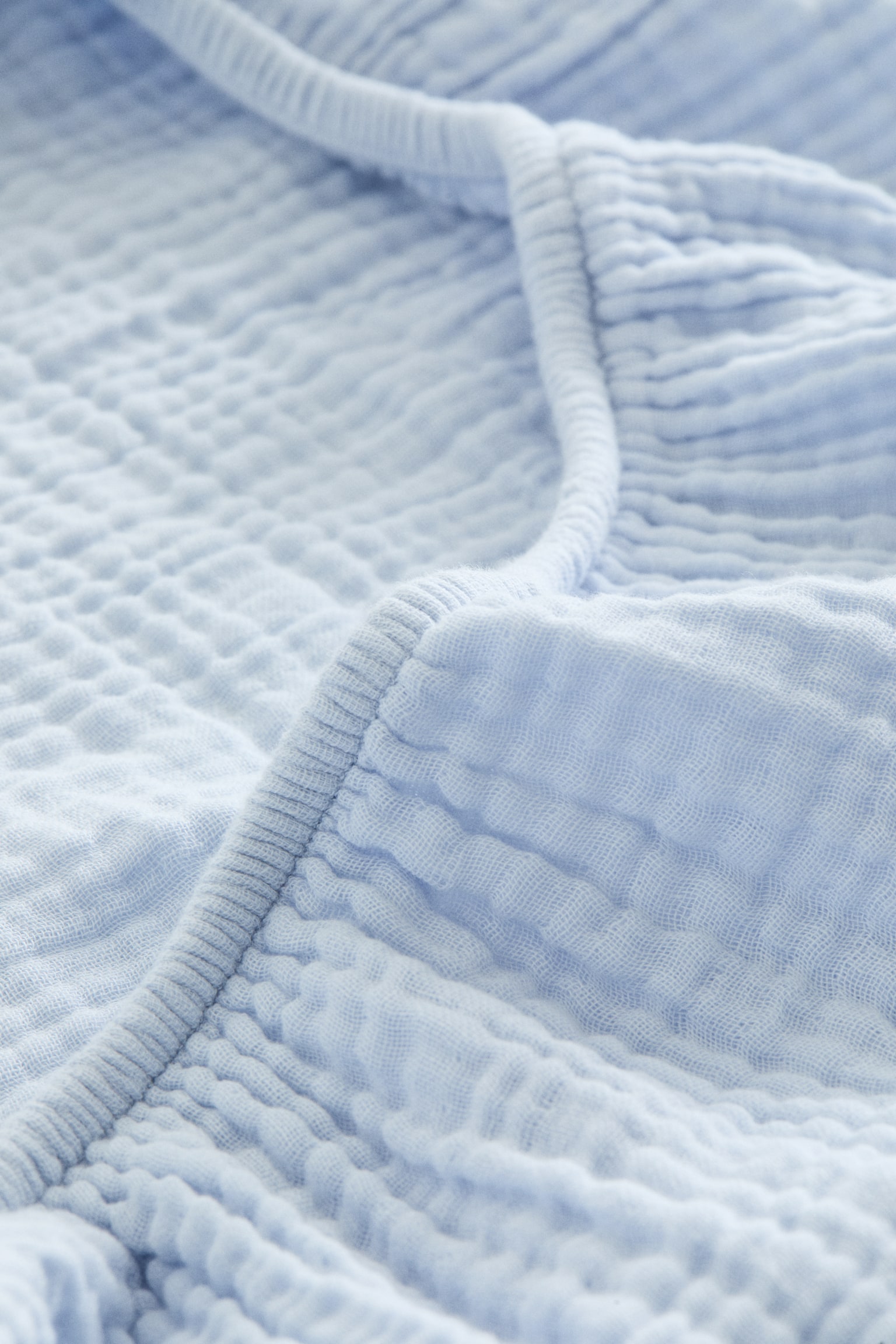 Muslin cot fitted sheet - Light blue/White/Sage green/Light beige/Dusty pink - 4