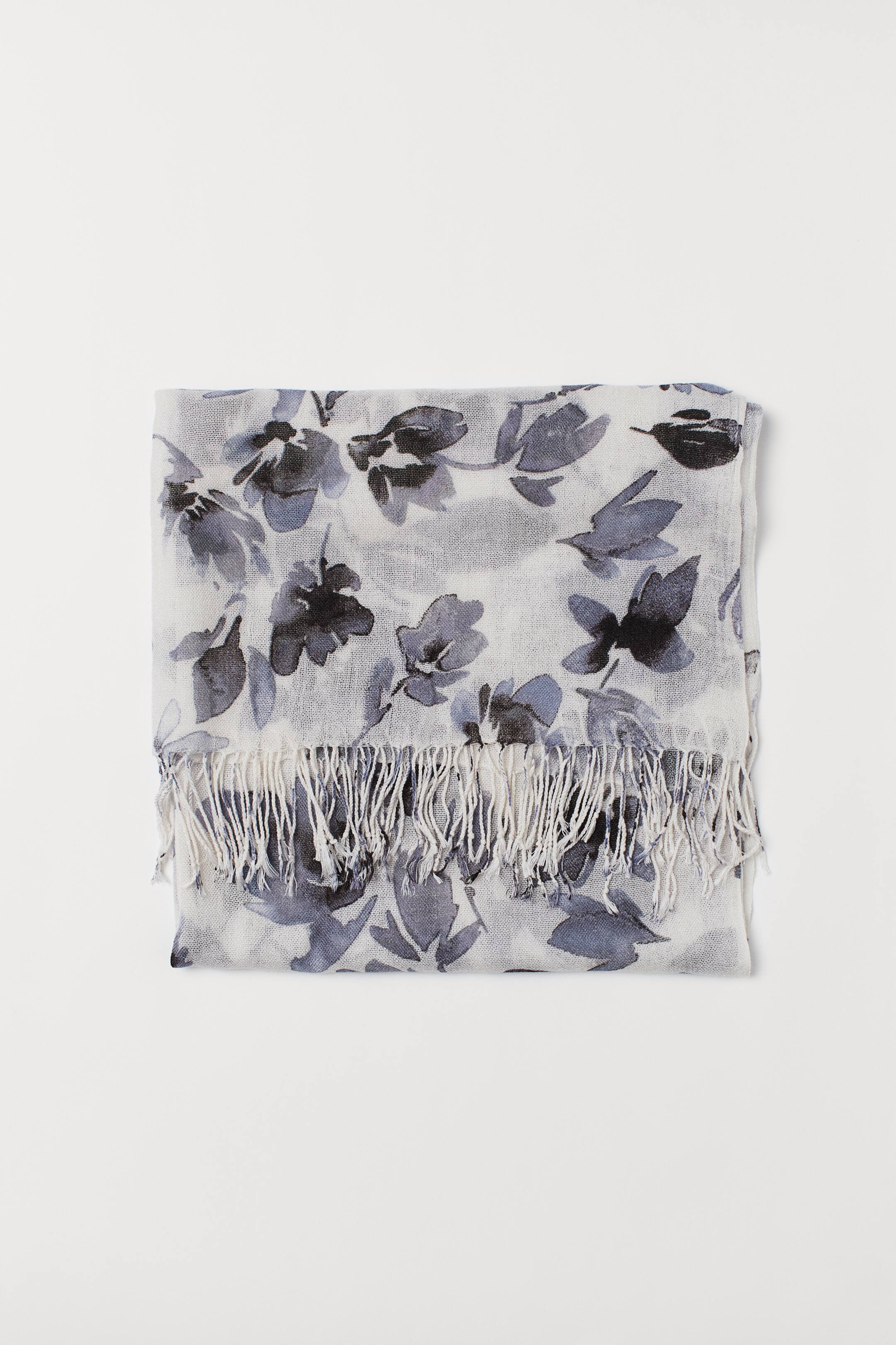 Größeres Bild ansehen: Gemusterter Schal - Weiß/Geblümt - Ladies | H&M DE 2